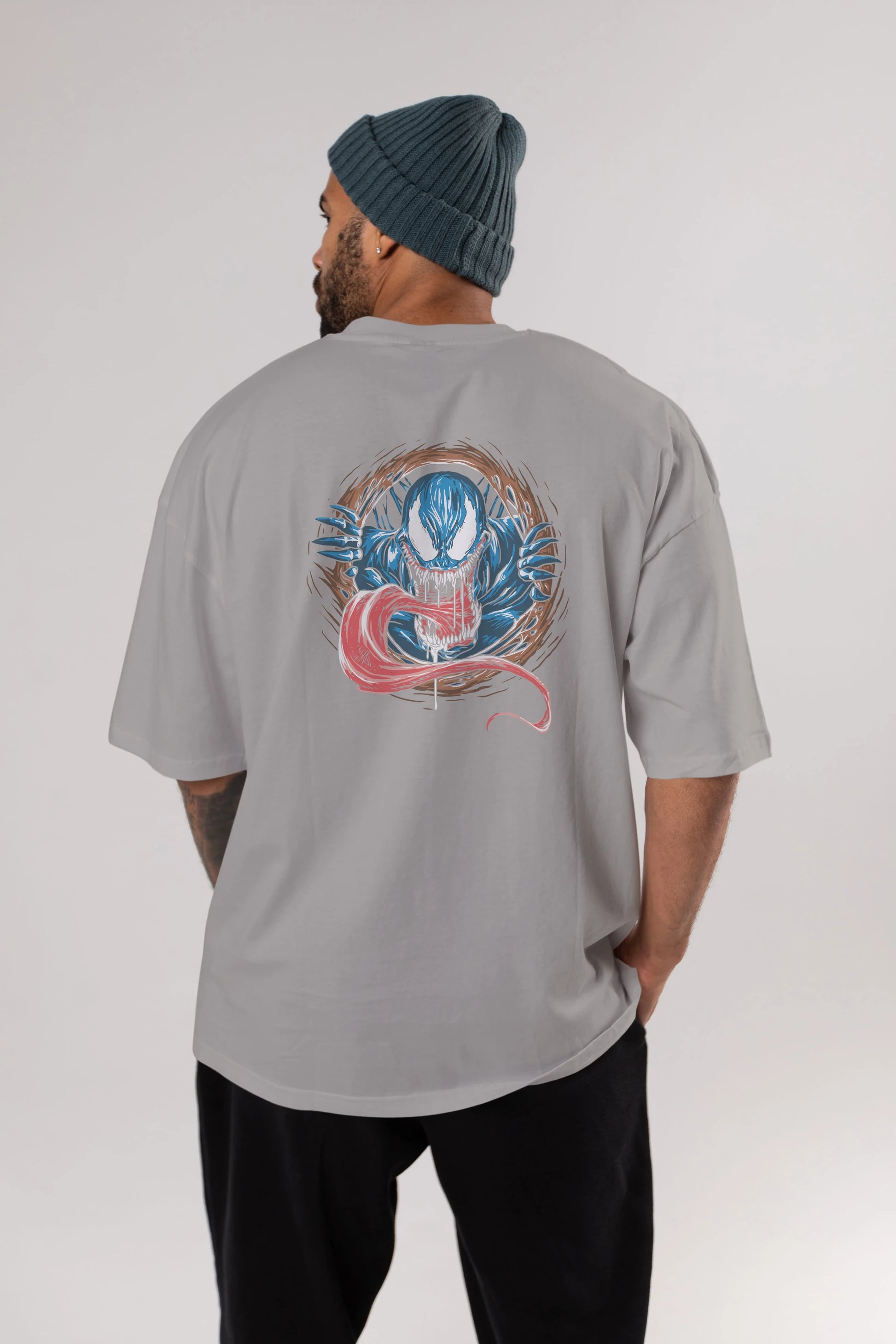 Venom (7) Arka Baskılı Oversize t-shirt Erkek Kadın Unisex %100 Pamuk Bisiklet Yaka tişort