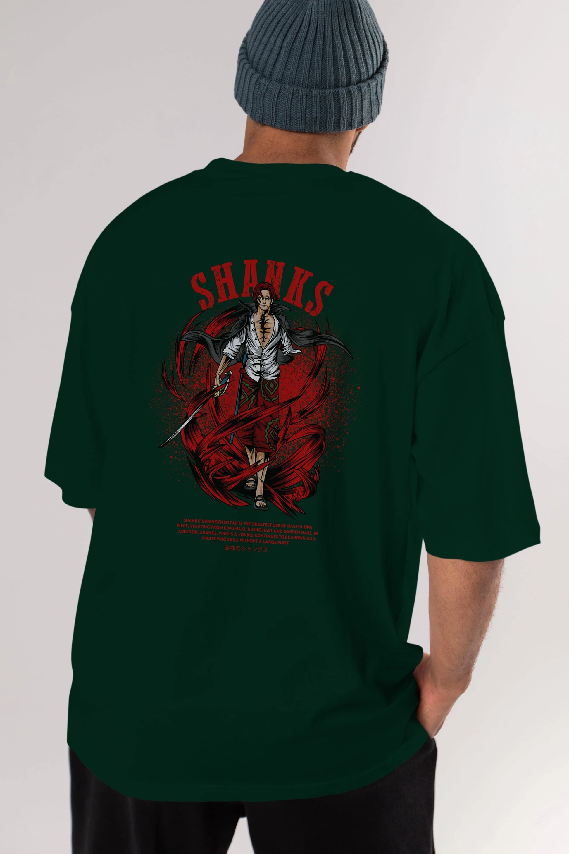 Shanks Anime Arka Baskılı Oversize t-shirt Erkek Kadın Unisex