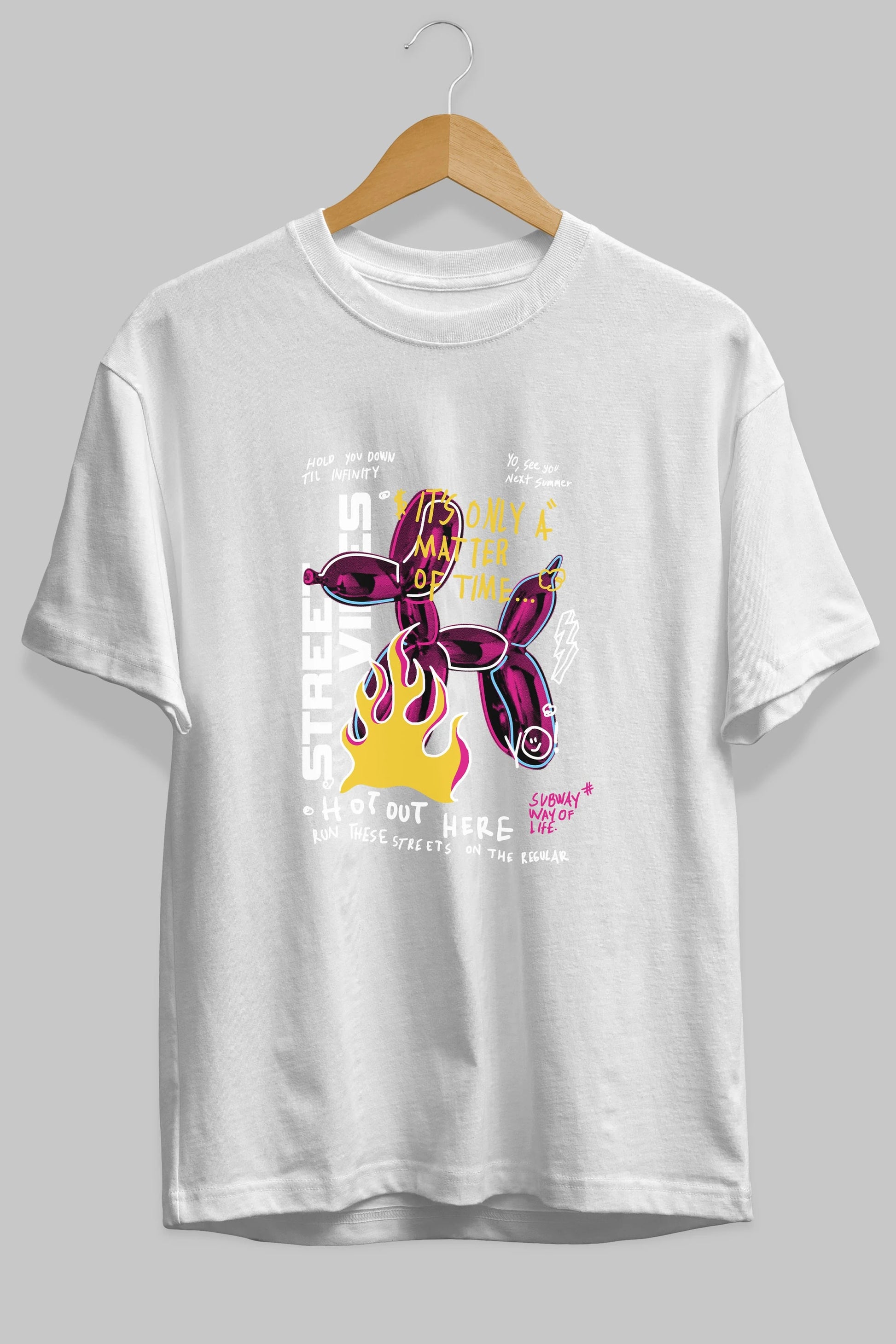 Street Vibes Ön Baskılı Oversize t-shirt Erkek Kadın Unisex