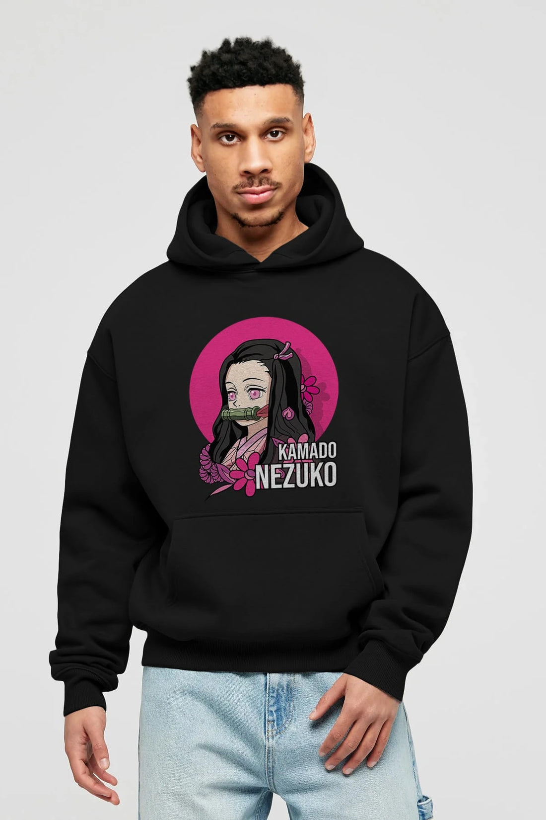 Nezuko Kamado 2 Anime Ön Baskılı Hoodie Oversize Kapüşonlu Sweatshirt Erkek Kadın Unisex