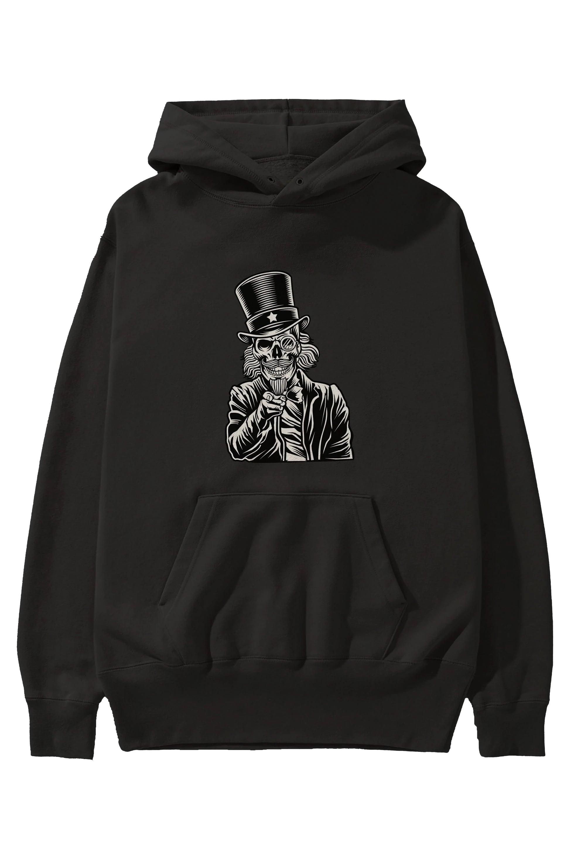 I Want You Skull Ön Baskılı Hoodie Oversize Kapüşonlu Sweatshirt Erkek Kadın Unisex