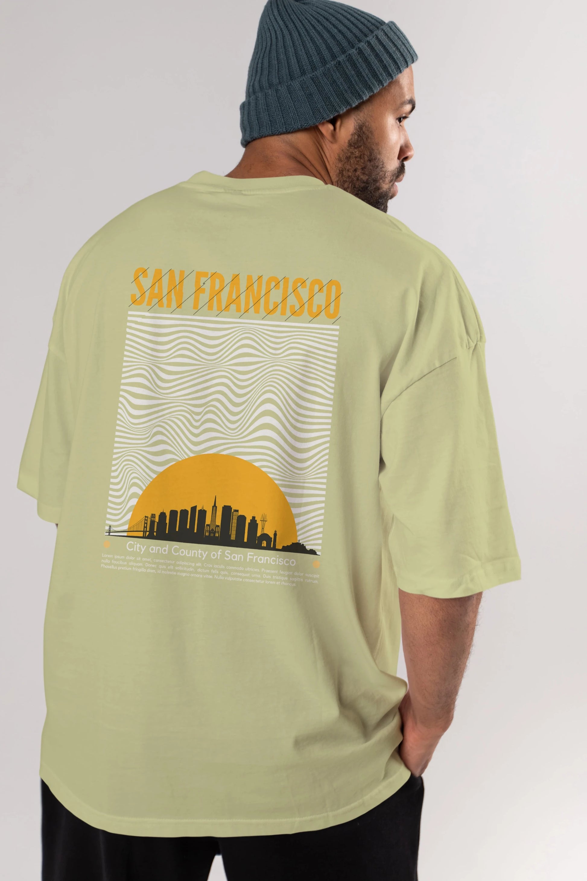 San Francisco Yazılı Arka Baskılı Oversize t-shirt Erkek Kadın Unisex