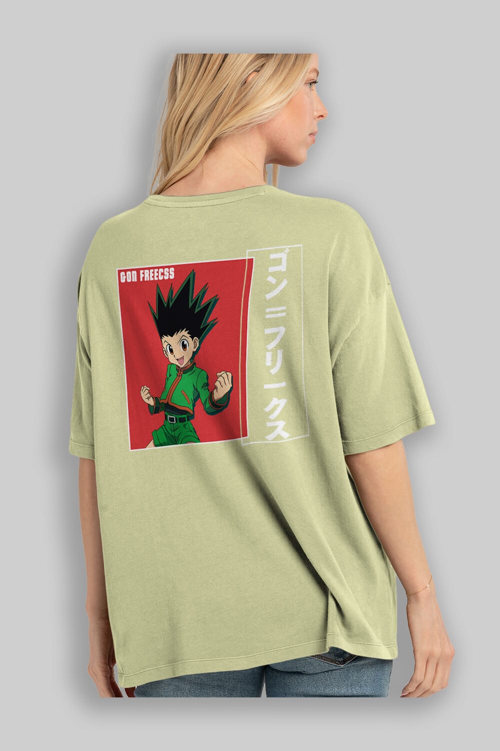 Gon Freecss HUNTER X HUNTER 5 Anime Arka Baskılı Oversize t-shirt Erkek Kadın Unisex