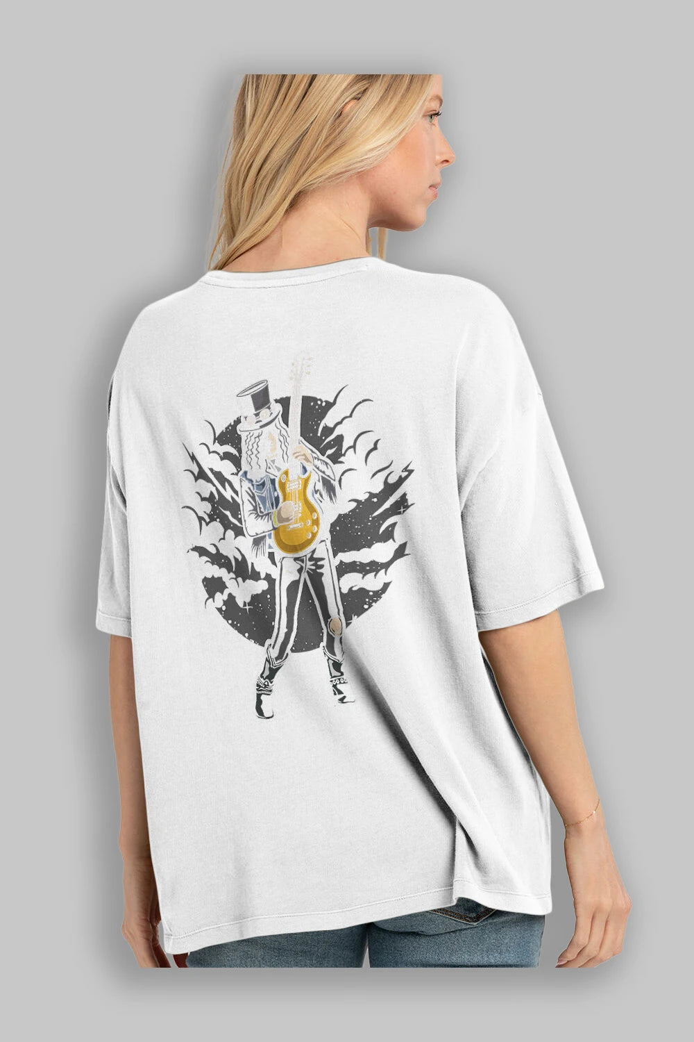 SLASH Arka Baskılı Oversize t-shirt Erkek Kadın Unisex %100 Pamuk