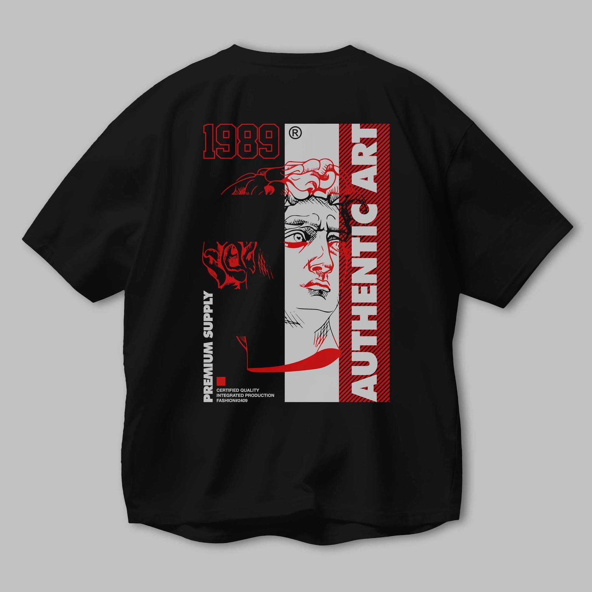 Authentic Art Arka Baskılı Oversize t-shirt Erkek Kadın Unisex