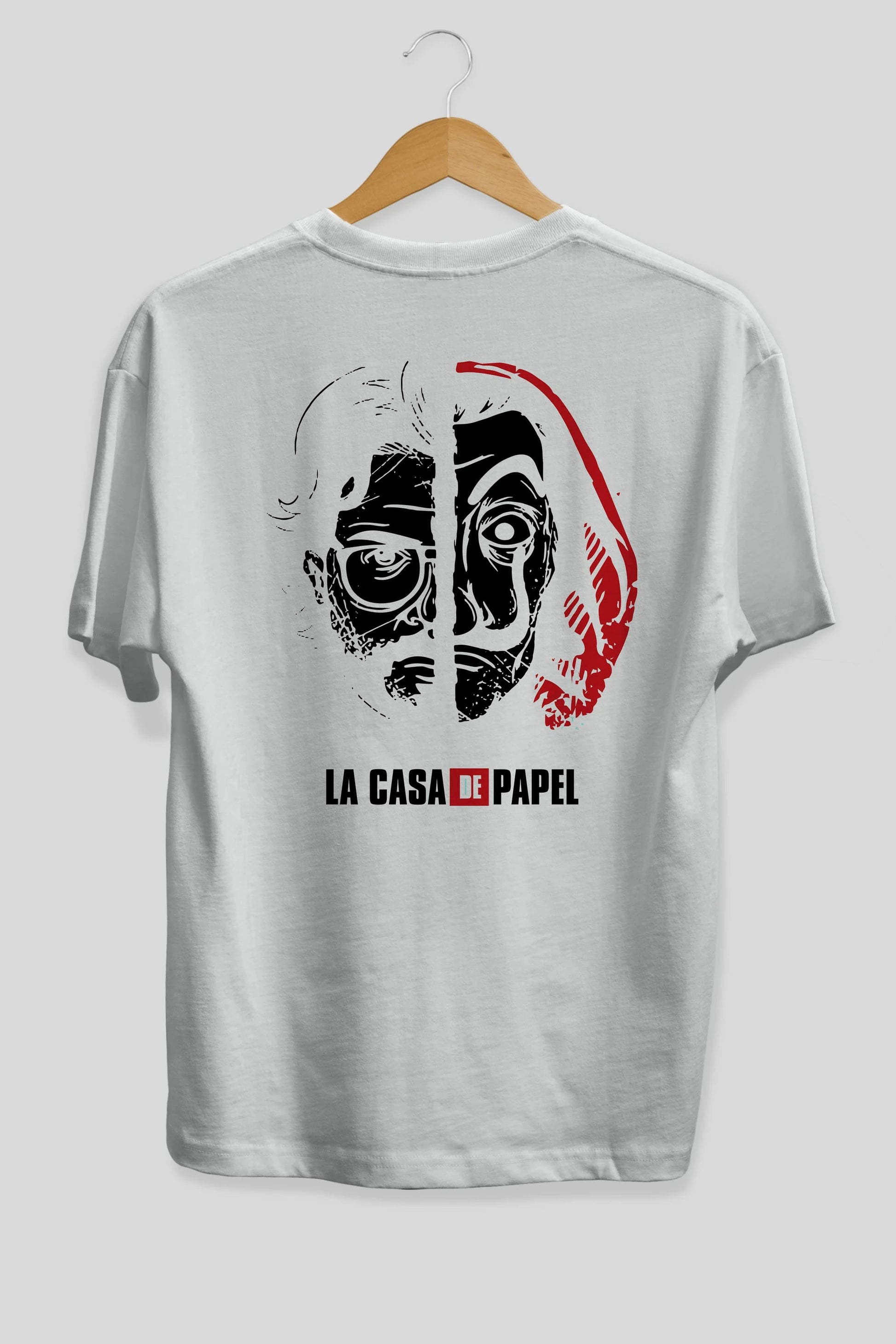 La Casa De Papel (9) Arka Baskılı Oversize t-shirt Erkek Kadın Unisex %100 Pamuk Bisiklet Yaka tişort