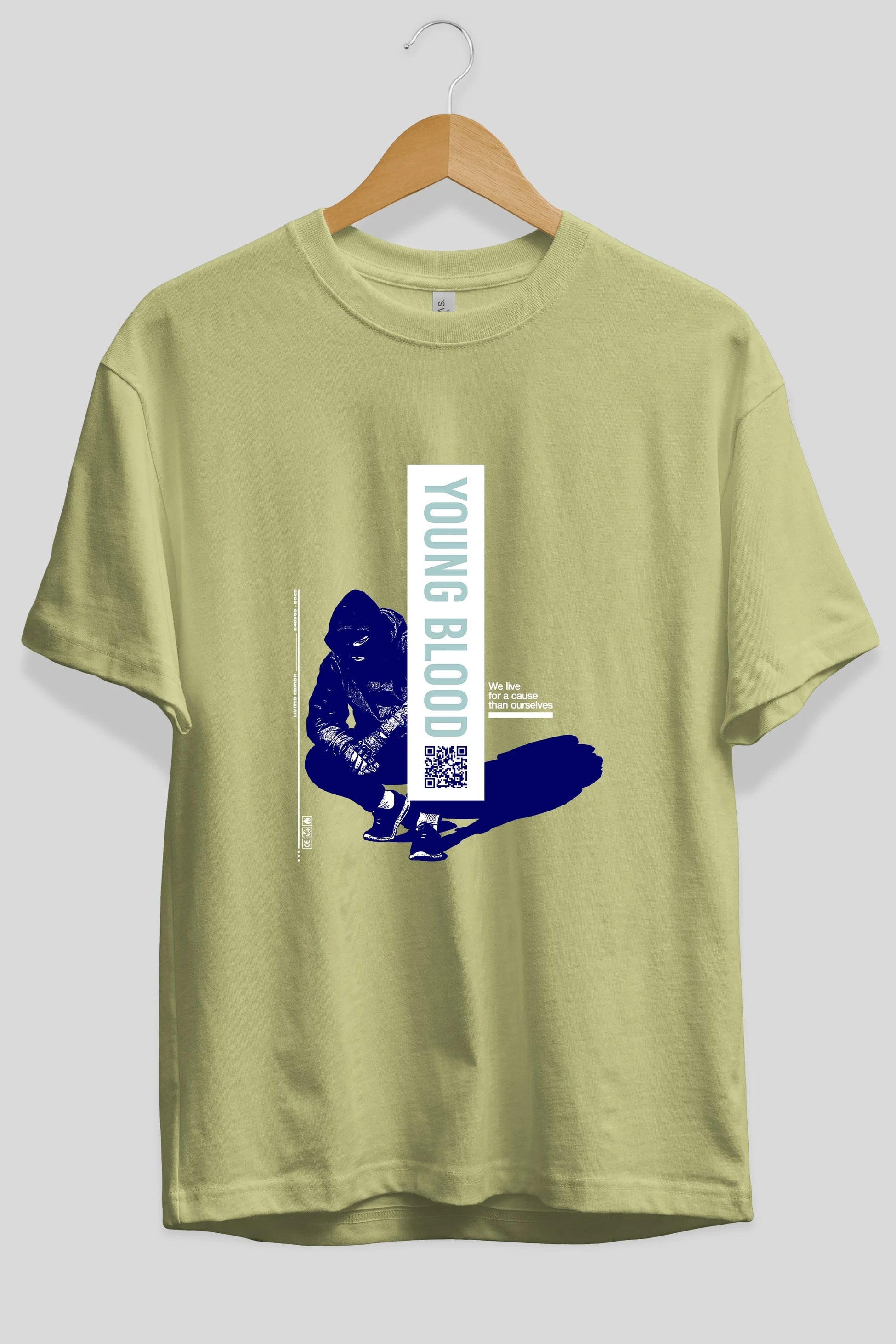 Young Blood Ön Baskılı Oversize t-shirt Erkek Kadın Unisex