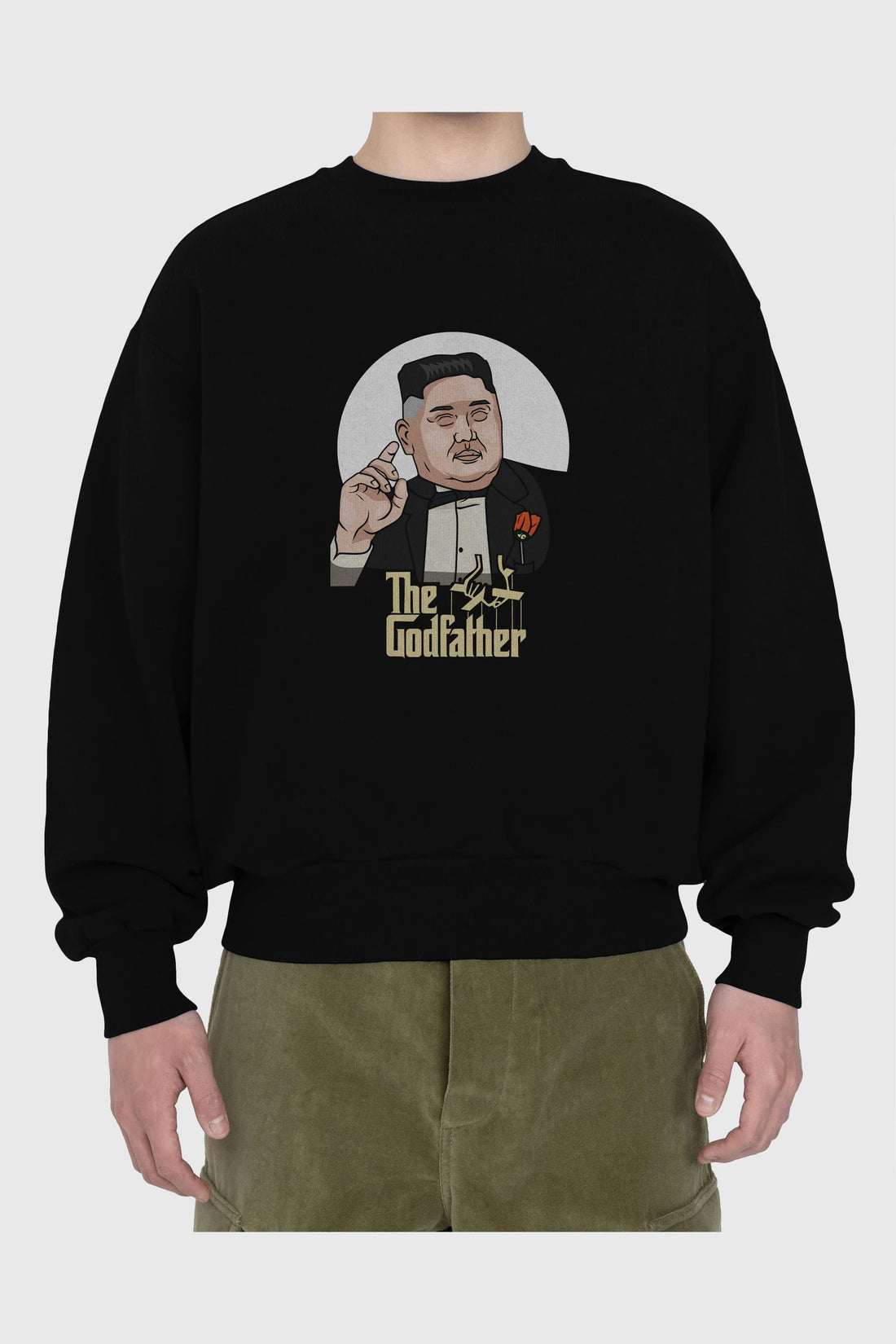 Godfather Jong Un Ön Baskılı Oversize Sweatshirt Erkek Kadın Unisex