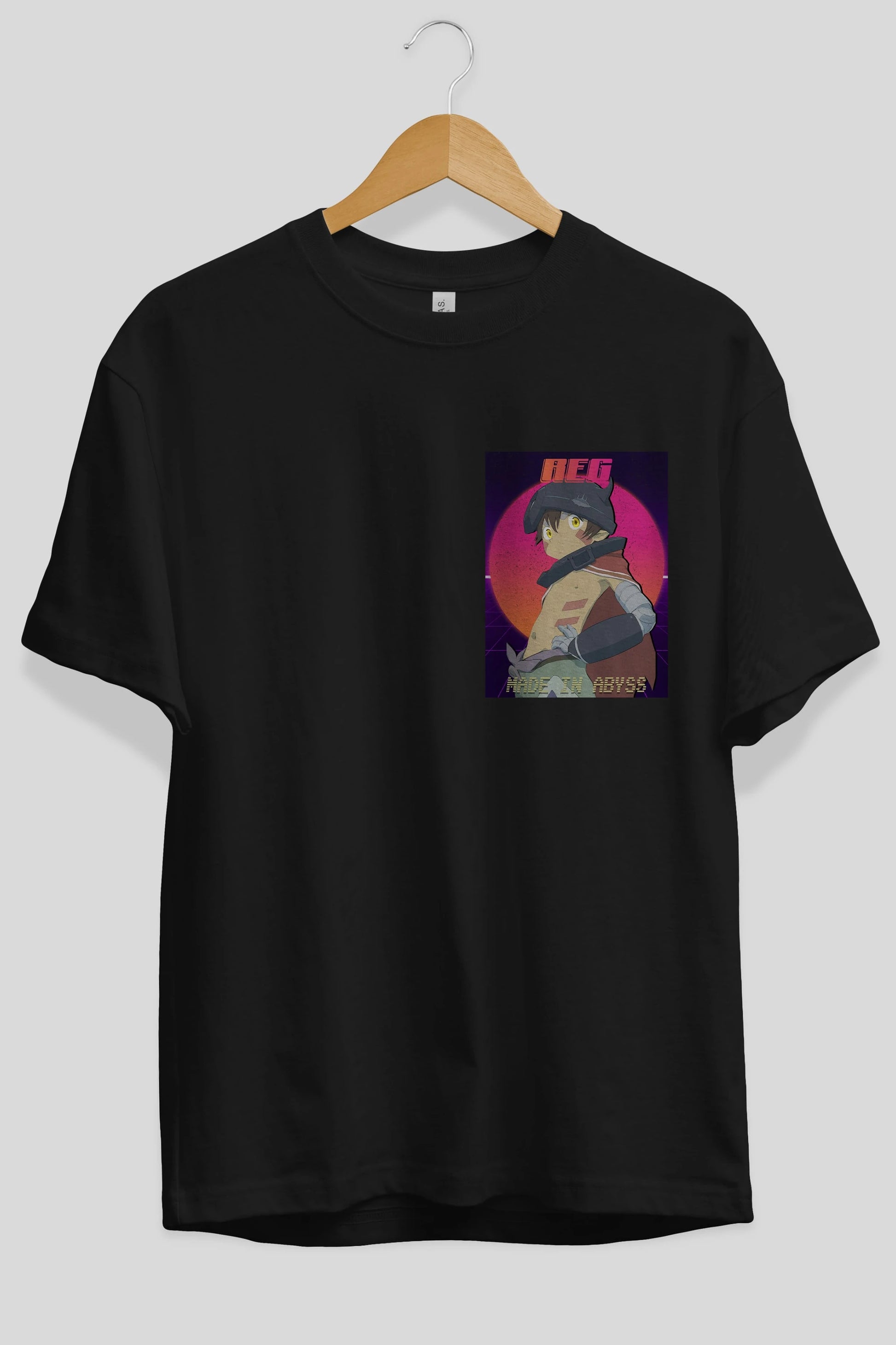 Reg 7 Ön Sol Baskılı Oversize t-shirt Erkek Kadın Unisex %100 Pamuk Bisiklet Yaka tişort