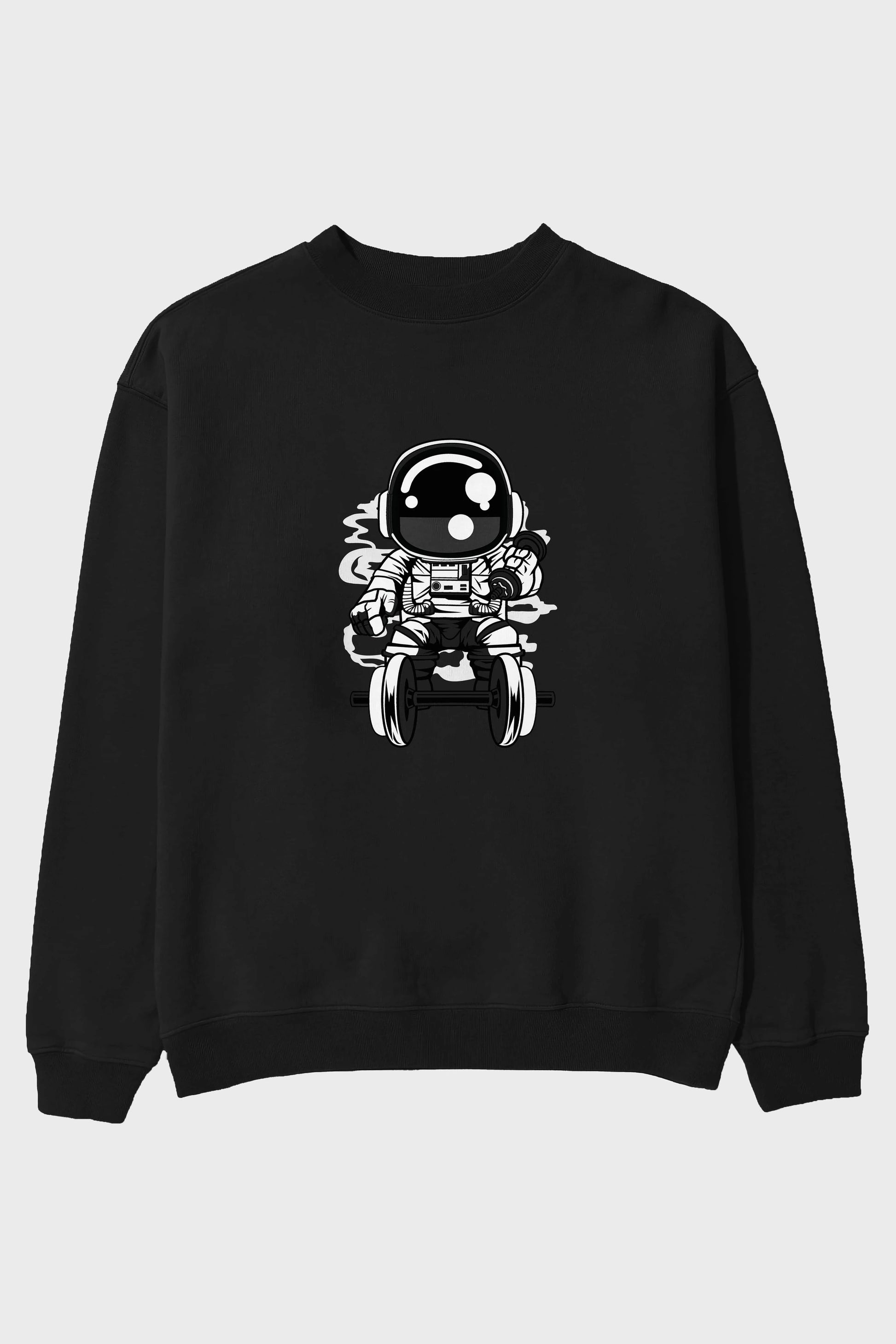 Astronaut Gym Ön Baskılı Oversize Sweatshirt Erkek Kadın Unisex