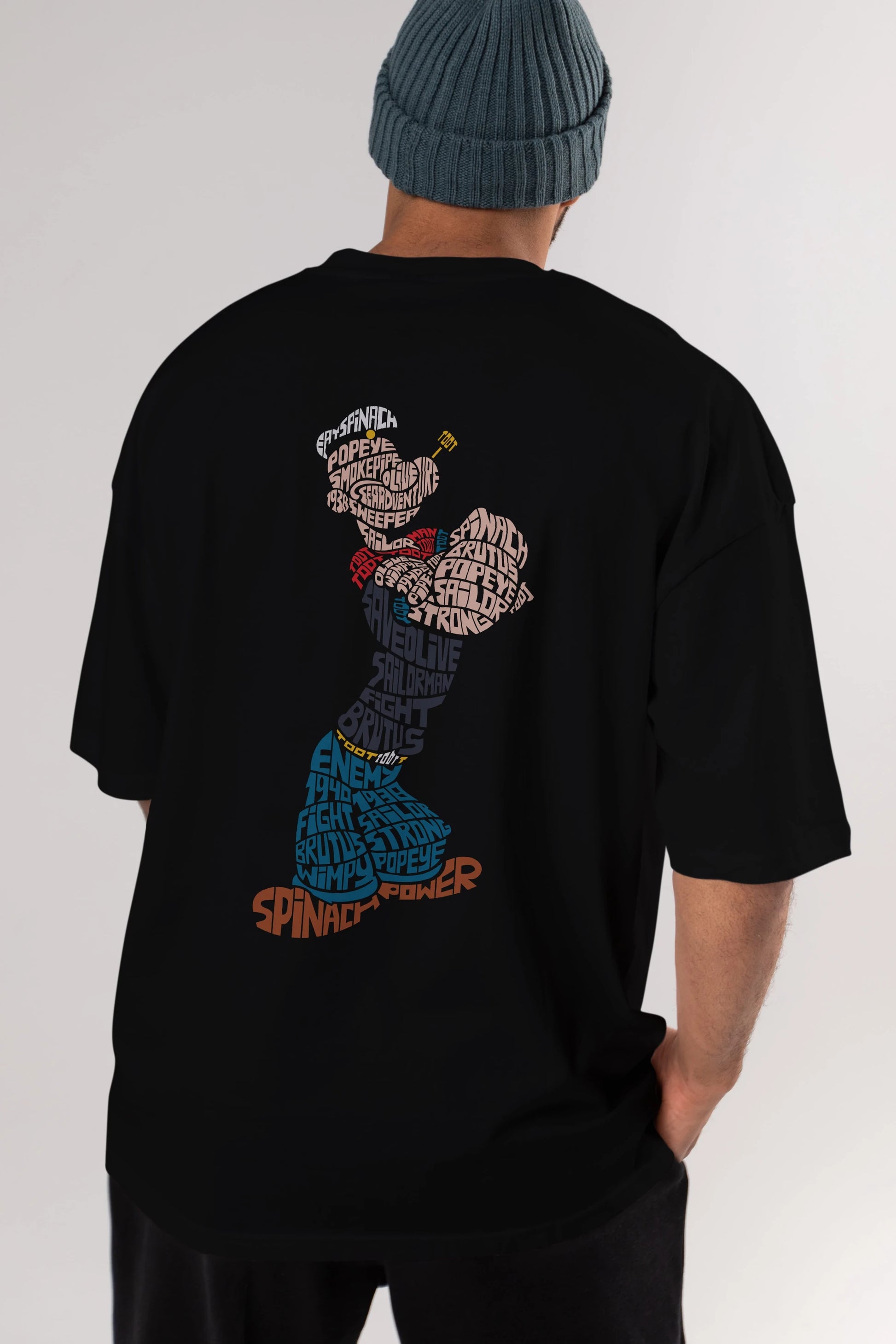 Sailorman Arka Baskılı Oversize t-shirt %100 pamuk Erkek Kadın Unisex