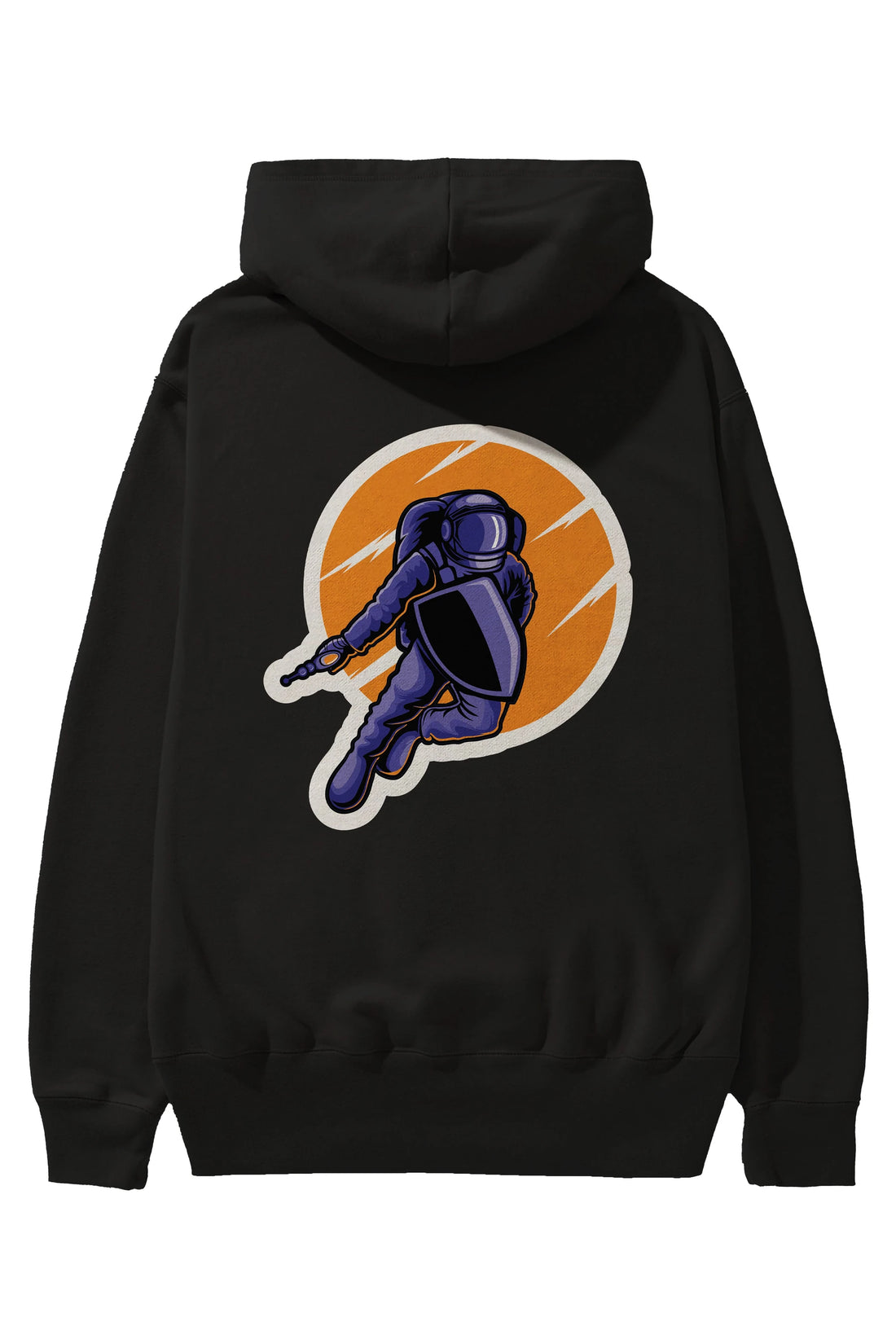 Astro Wars Sticker Arka Baskılı Hoodie Oversize Kapüşonlu Sweatshirt Erkek Kadın Unisex