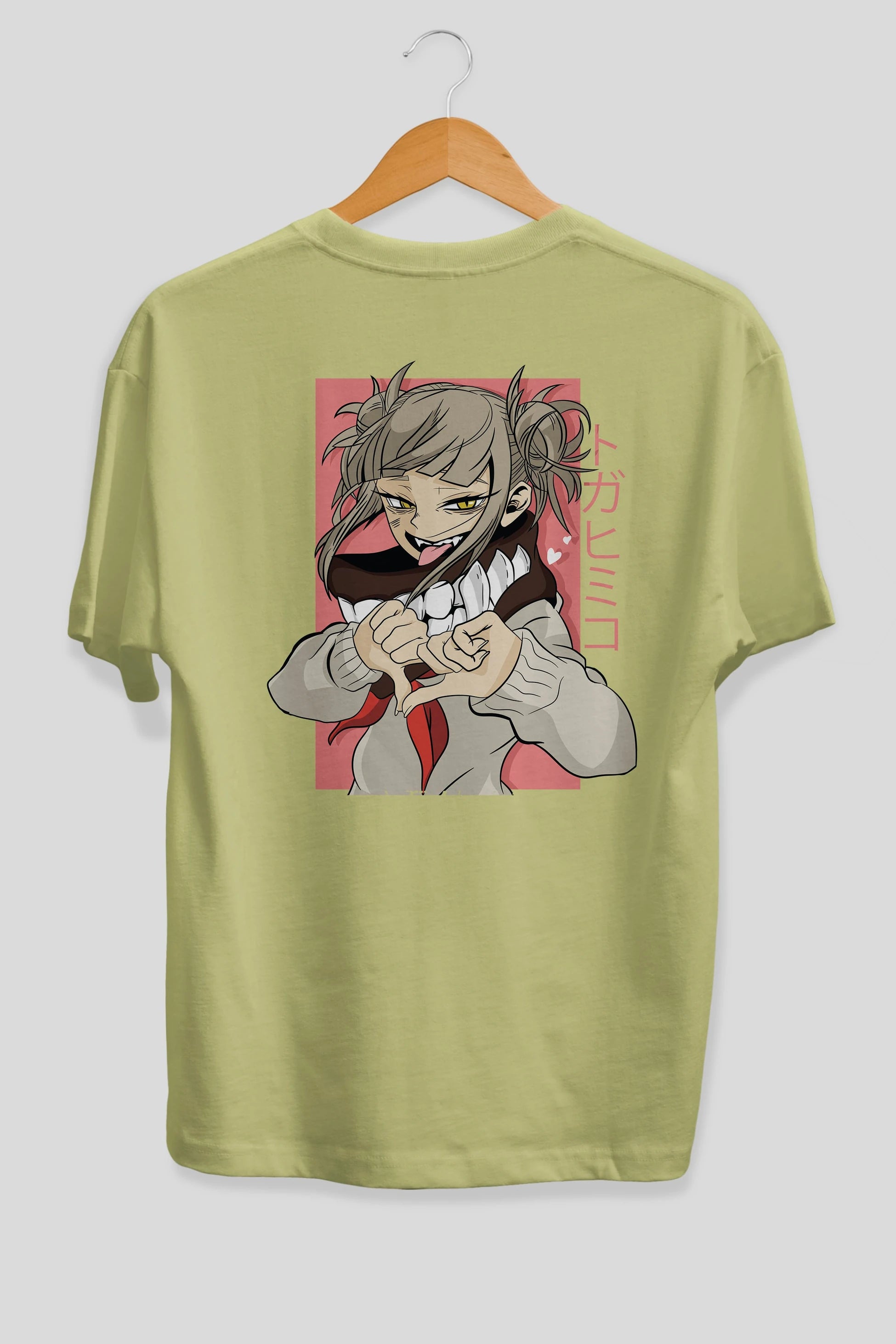 Himiko Toga Anime Arka Baskılı Oversize t-shirt Erkek Kadın Unisex