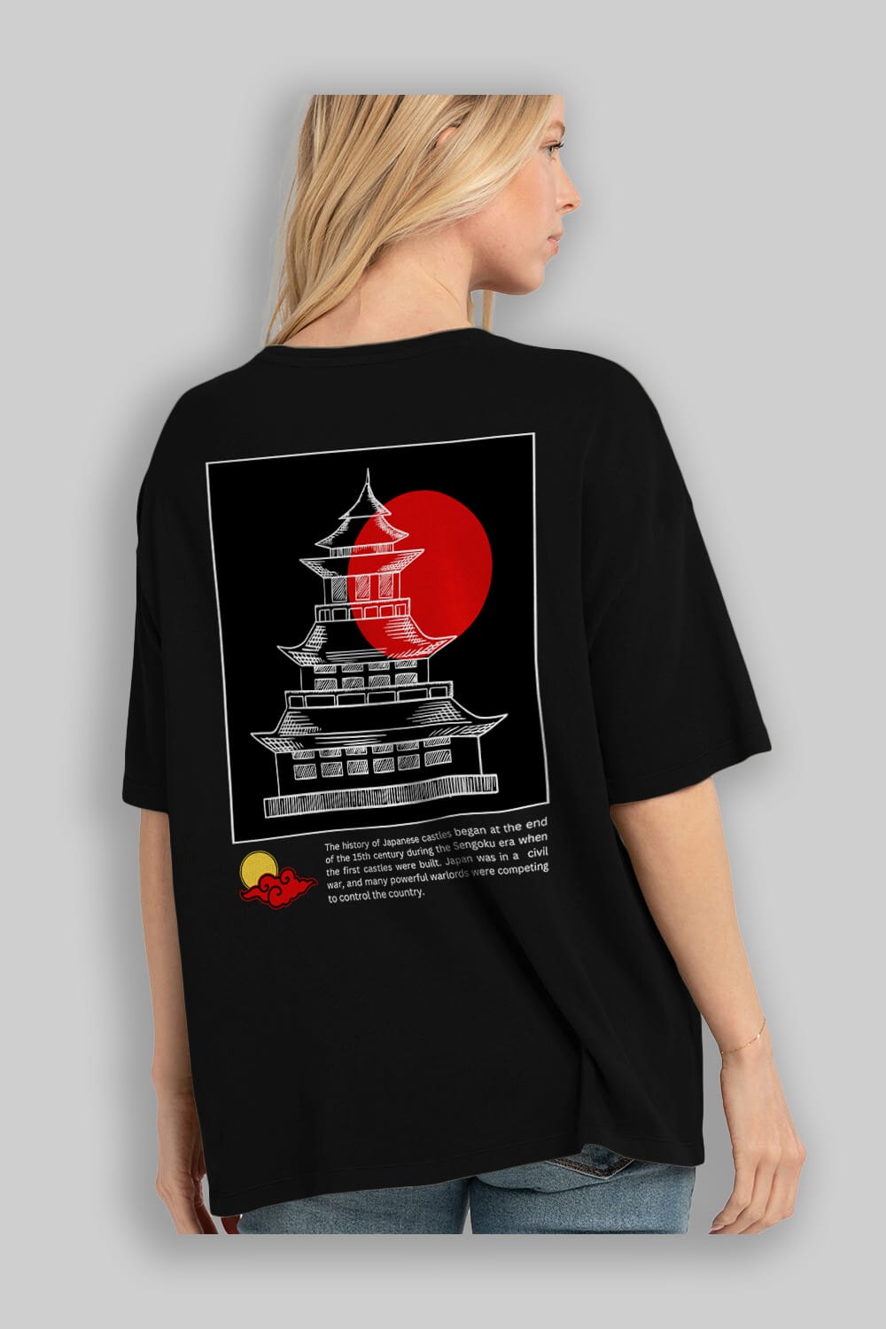Japan Streetwear Arka Baskılı Oversize t-shirt Erkek Kadın Unisex