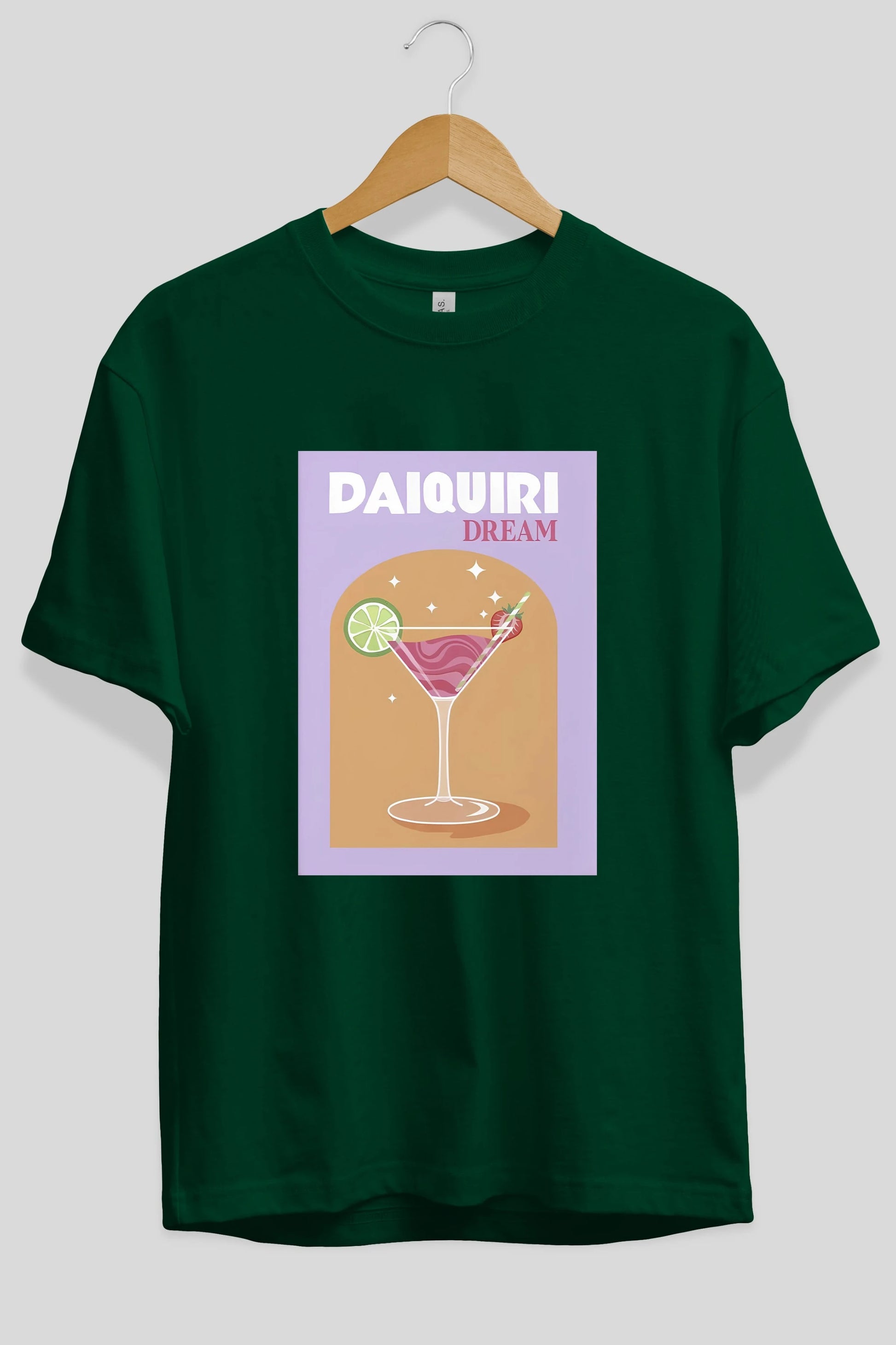 Daiquiri Dream Ön Baskılı Oversize t-shirt Erkek Kadın Unisex %100 Pamuk Bisiklet Yaka tişort