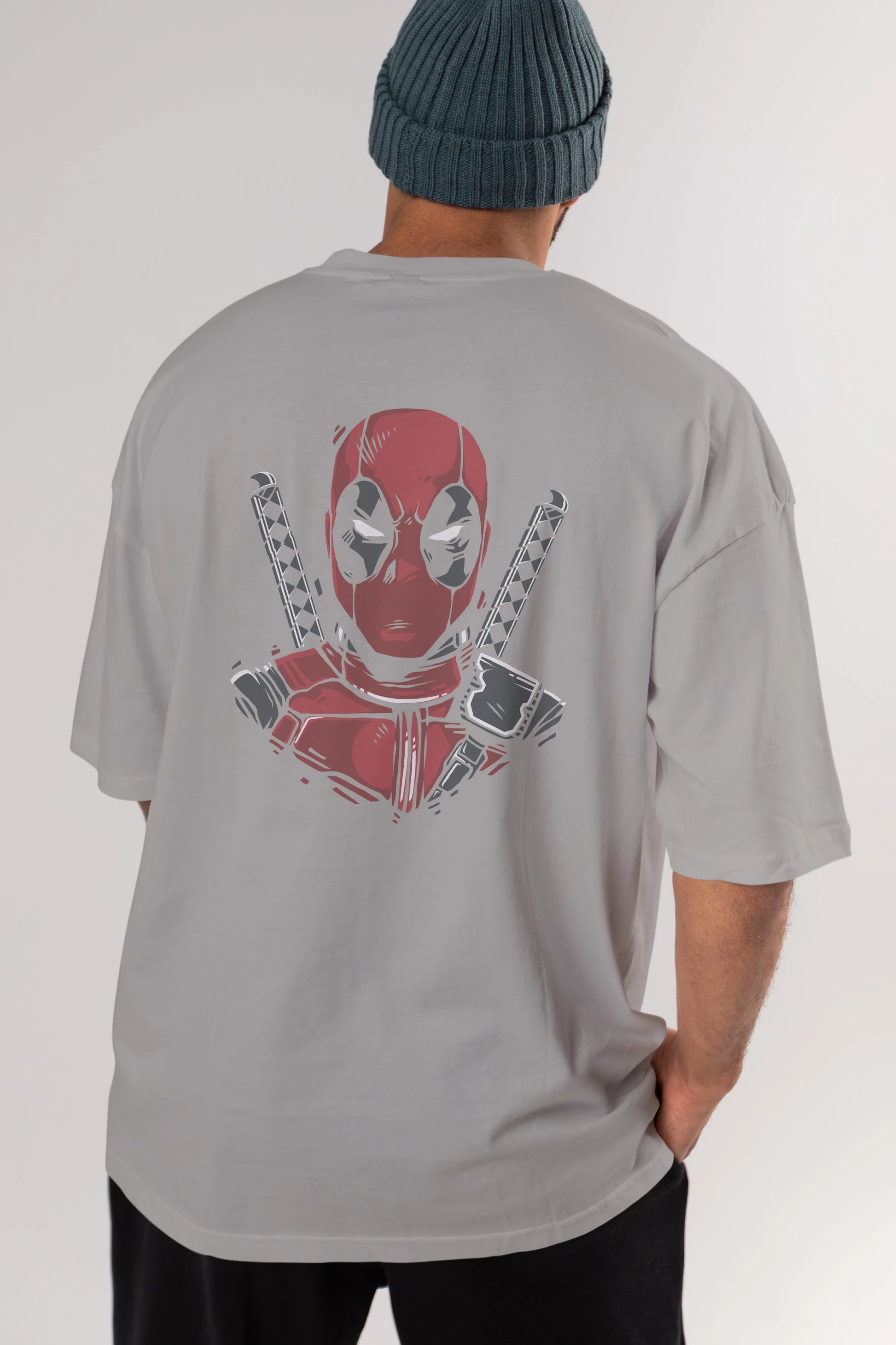 Deadpool (4) Arka Baskılı Oversize t-shirt Erkek Kadın Unisex %100 Pamuk Bisiklet Yaka tişort