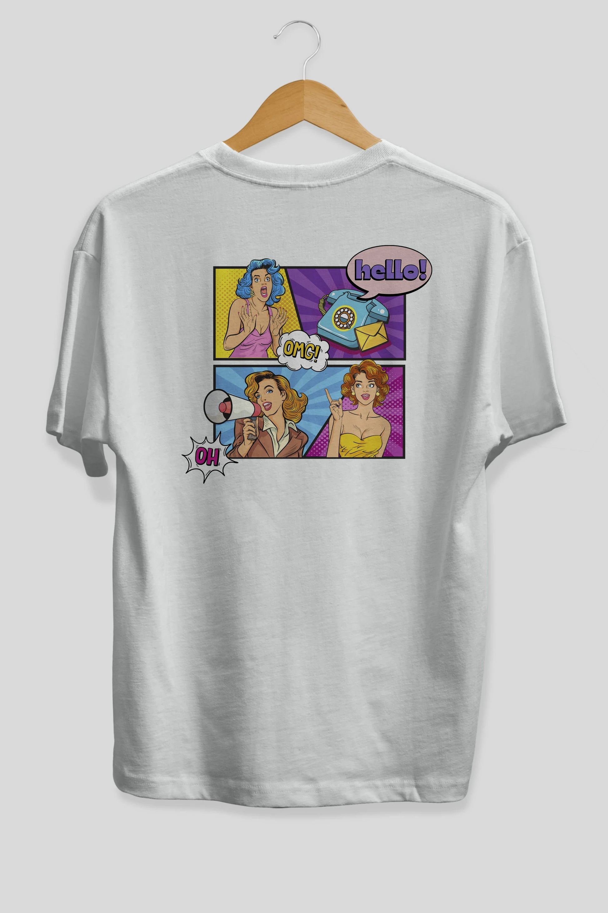 Hello OMG Arka Baskılı Oversize t-shirt Erkek Kadın Unisex