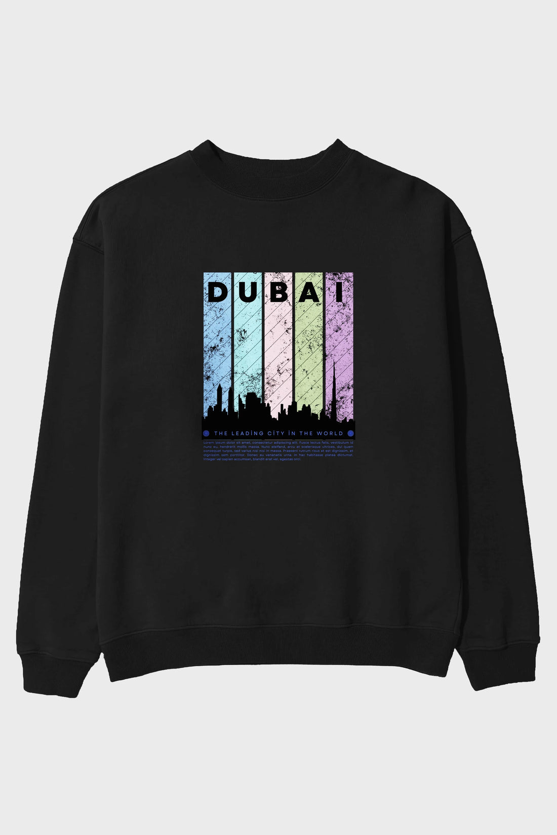 Dubai Yazılı Ön Baskılı Oversize Sweatshirt Erkek Kadın Unisex