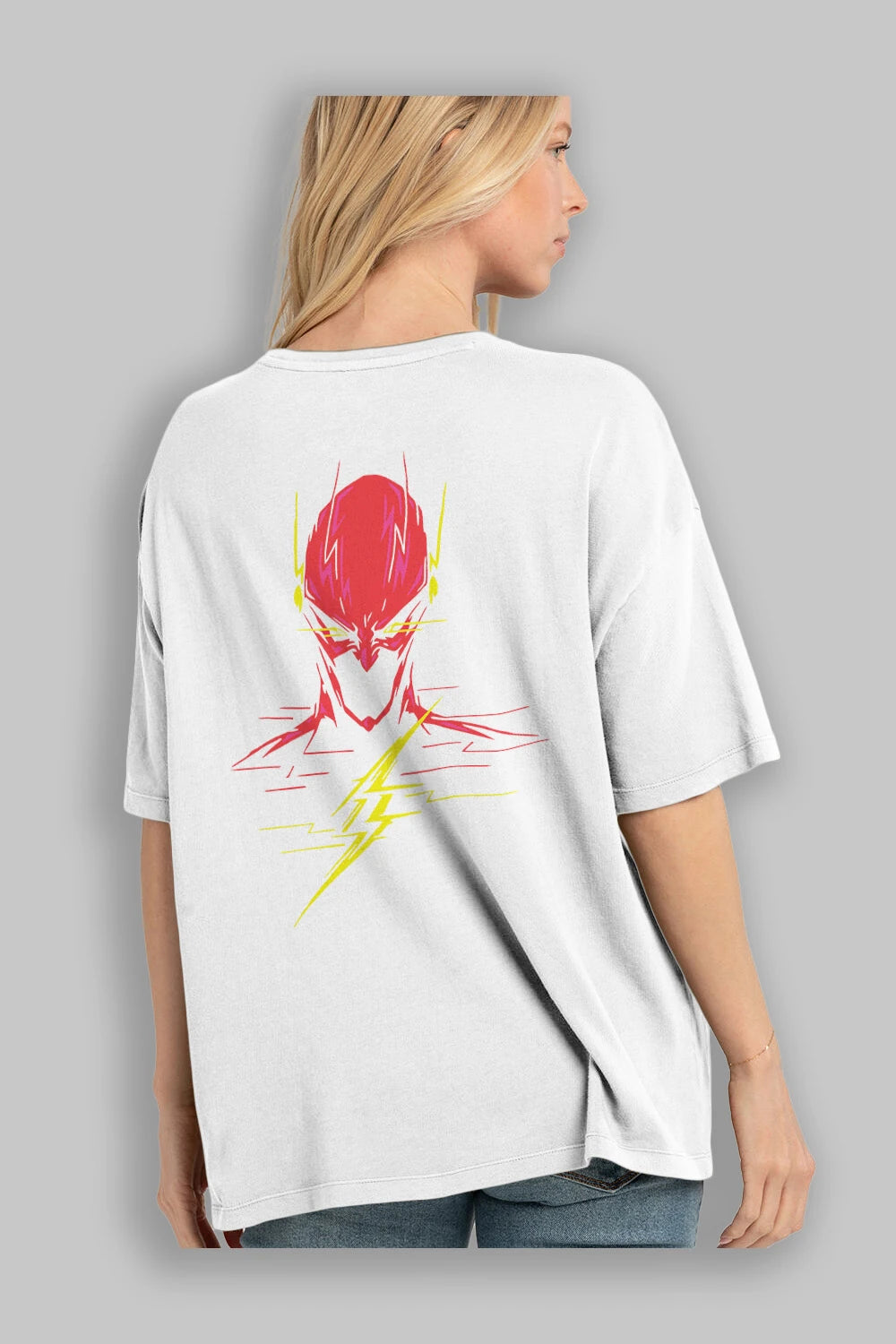 Flash Avengers (2) Arka Baskılı Oversize t-shirt Erkek Kadın Unisex %100 Pamuk Bisiklet Yaka tişort