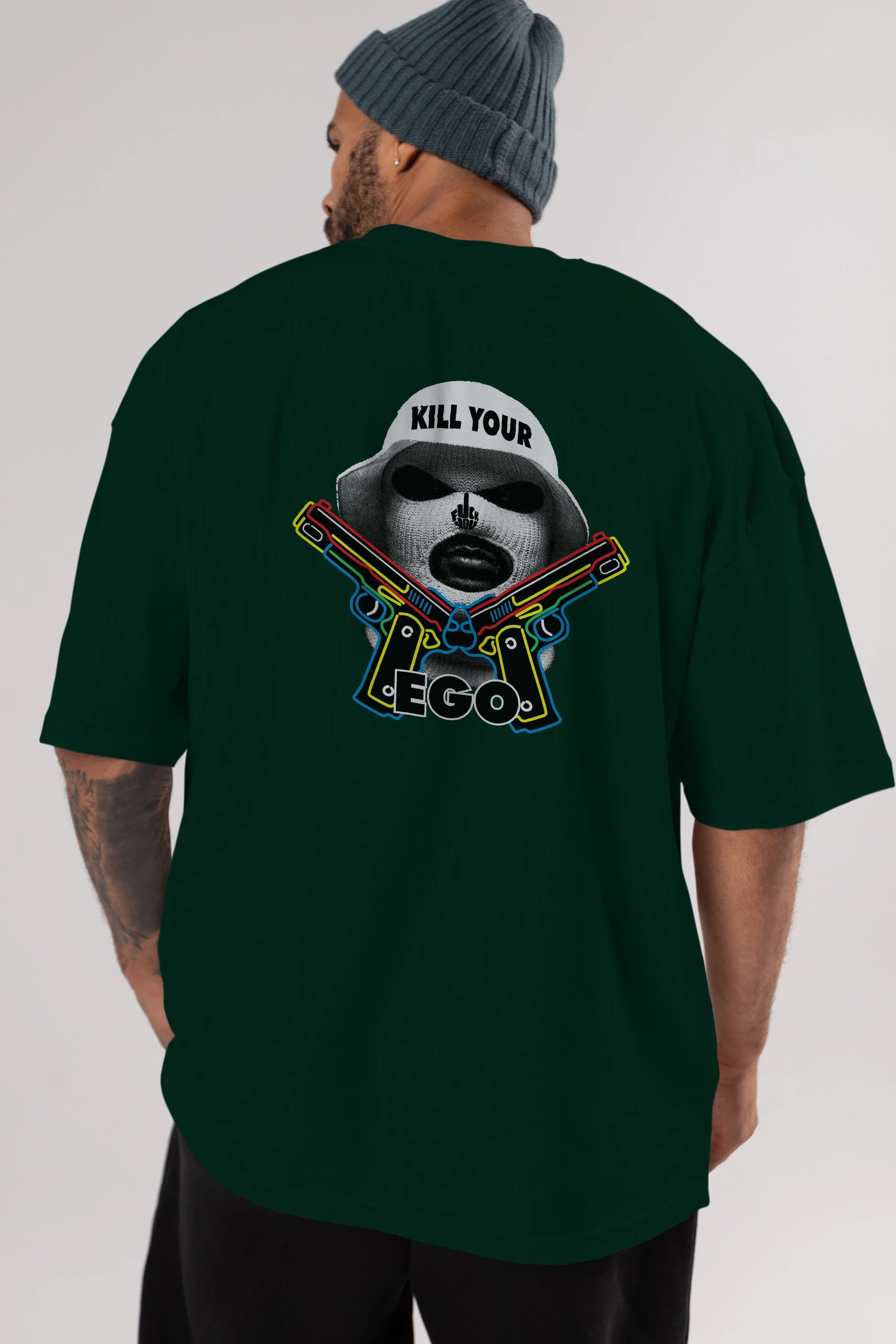 Kill Your Ego Arka Baskılı Oversize t-shirt Erkek Kadın Unisex