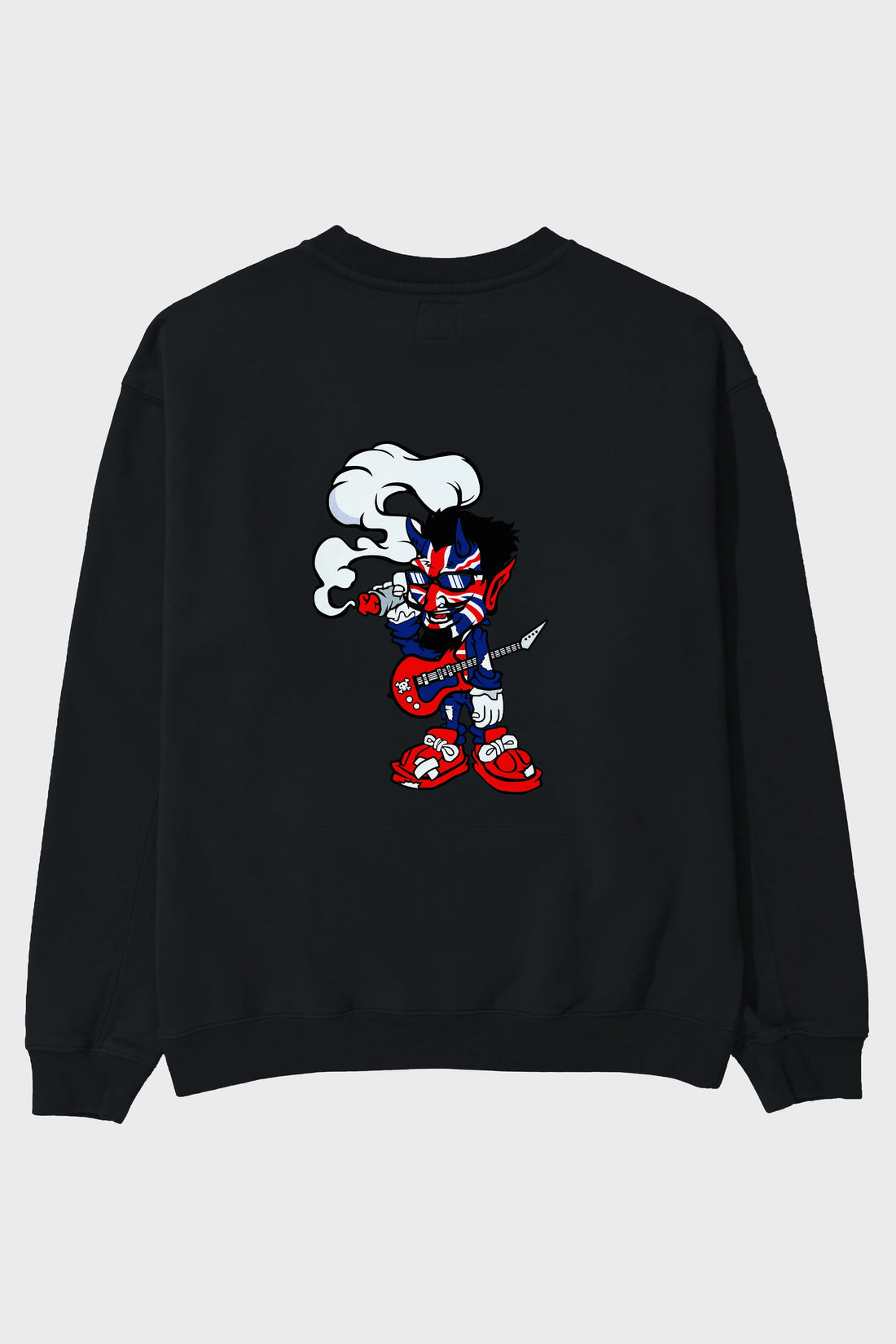 Uk Devil Rockstar Arka Baskılı Oversize Sweatshirt Erkek Kadın Unisex