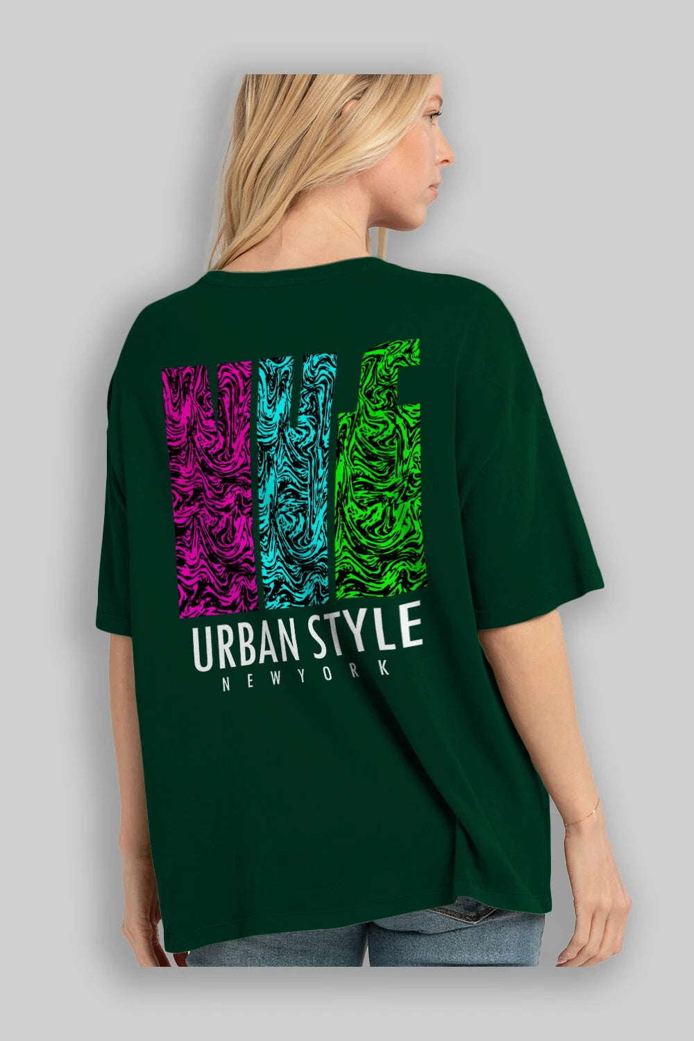 Urban Style Newyork Arka Baskılı Oversize t-shirt Erkek Kadın Unisex