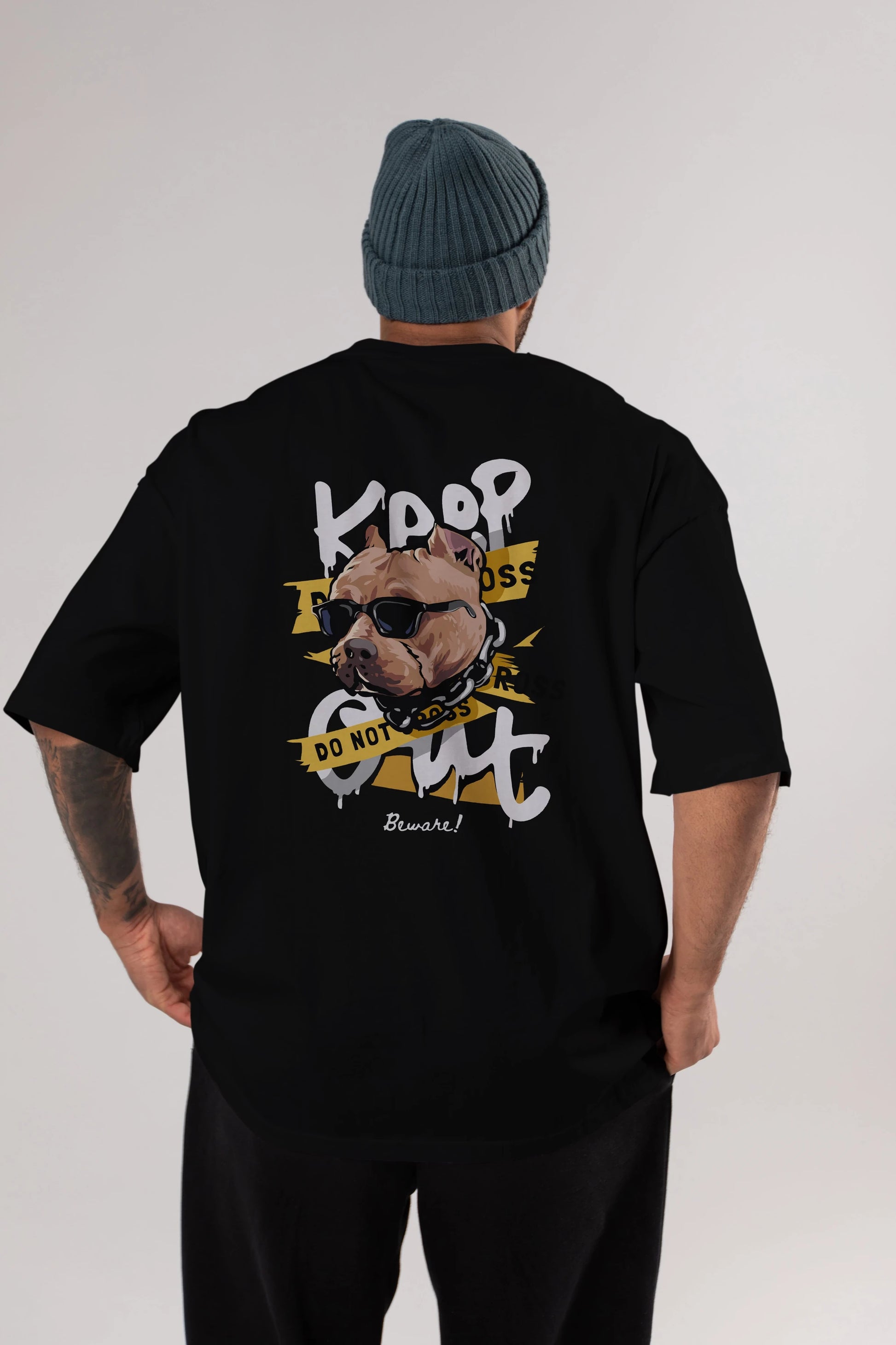 Teddy Bear Keep Arka Baskılı Oversize t-shirt Erkek Kadın Unisex %100 Pamuk