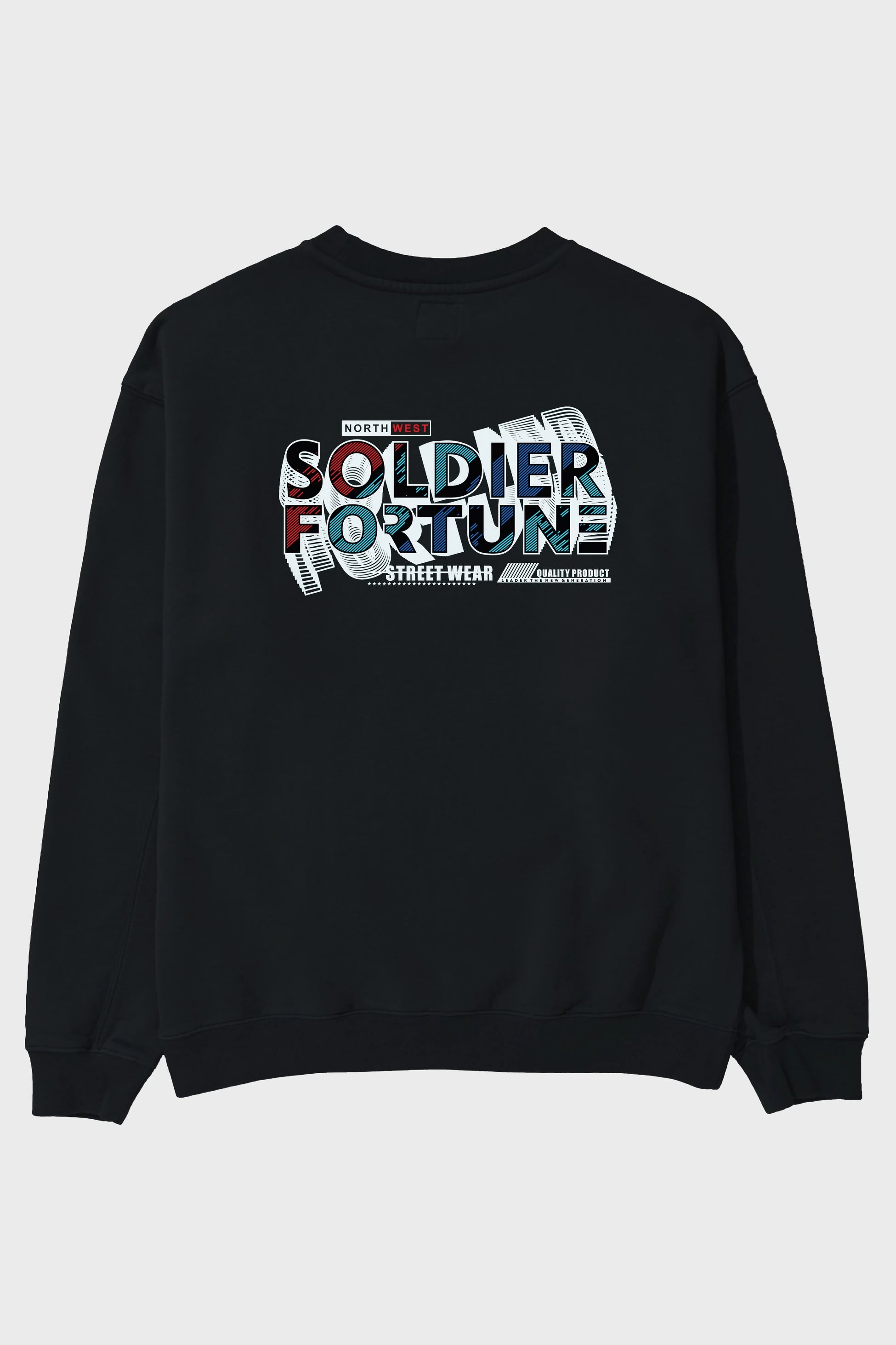 Soldier Fortune Arka Baskılı Oversize Sweatshirt Erkek Kadın Unisex