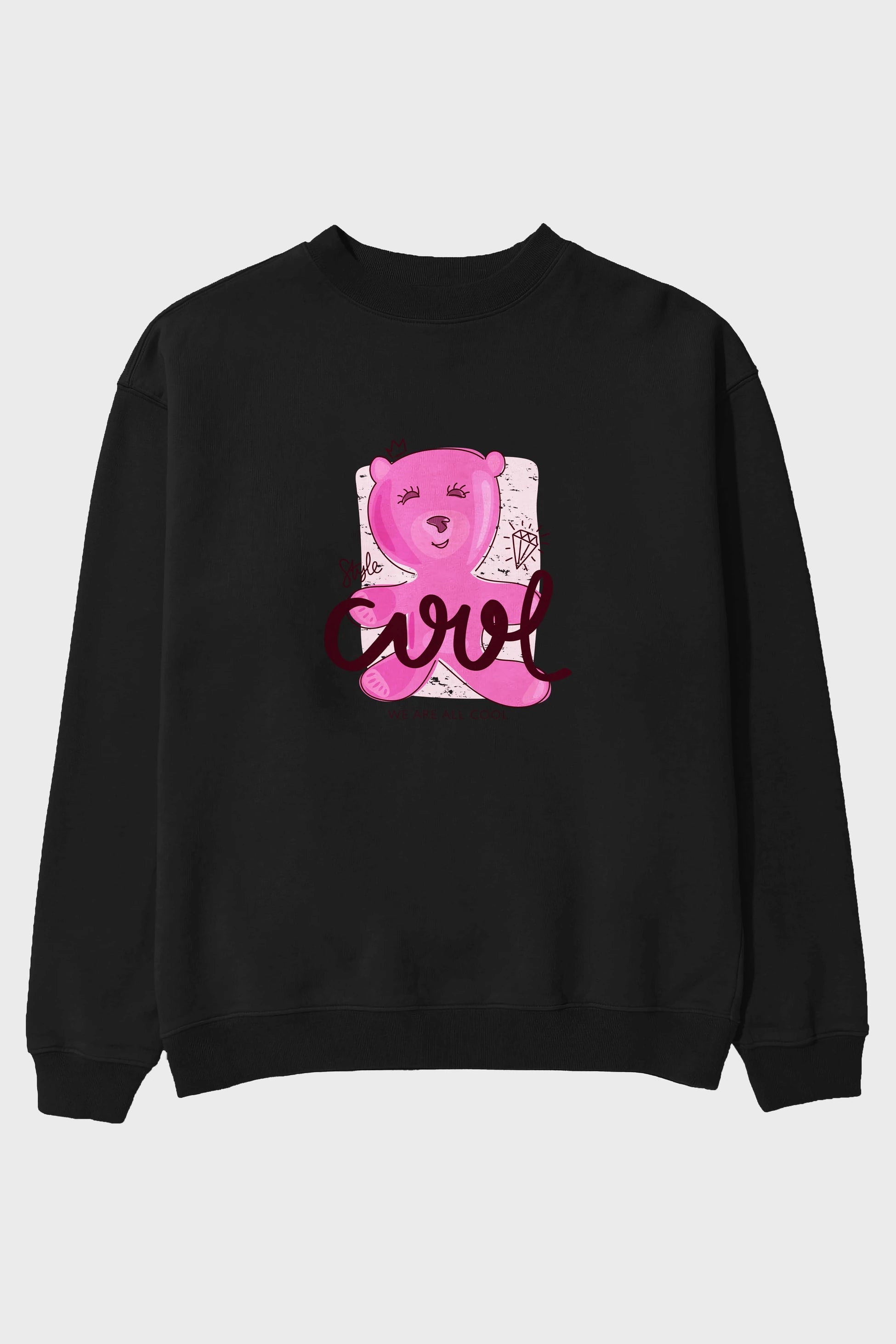 Cool Style Bear Ön Baskılı Oversize Sweatshirt Erkek Kadın Unisex