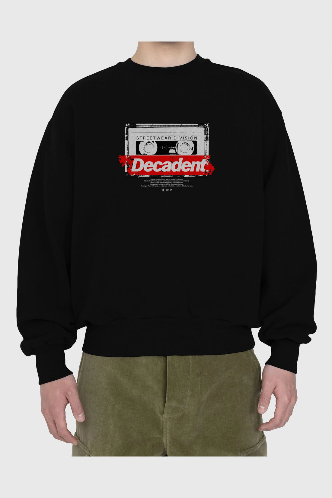 Decadent Ön Baskılı Oversize Sweatshirt Erkek Kadın Unisex