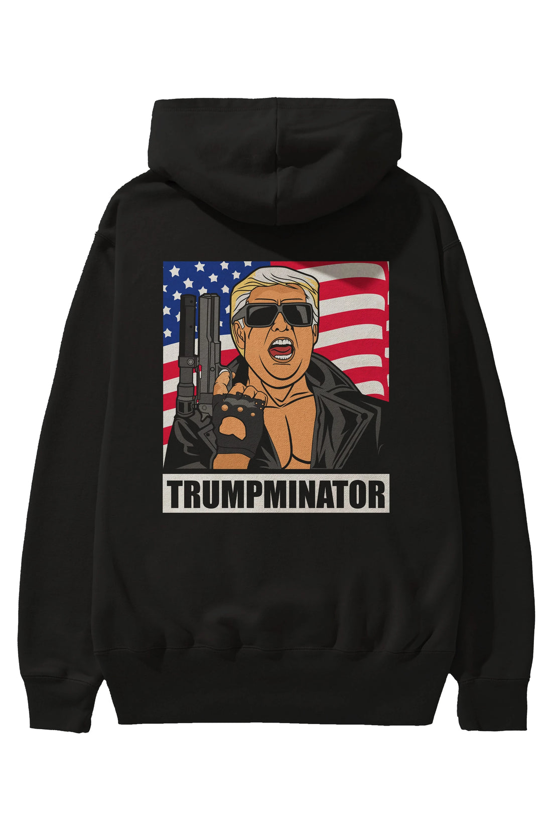 Trumpminator Arka Baskılı Hoodie Oversize Kapüşonlu Sweatshirt Erkek Kadın Unisex