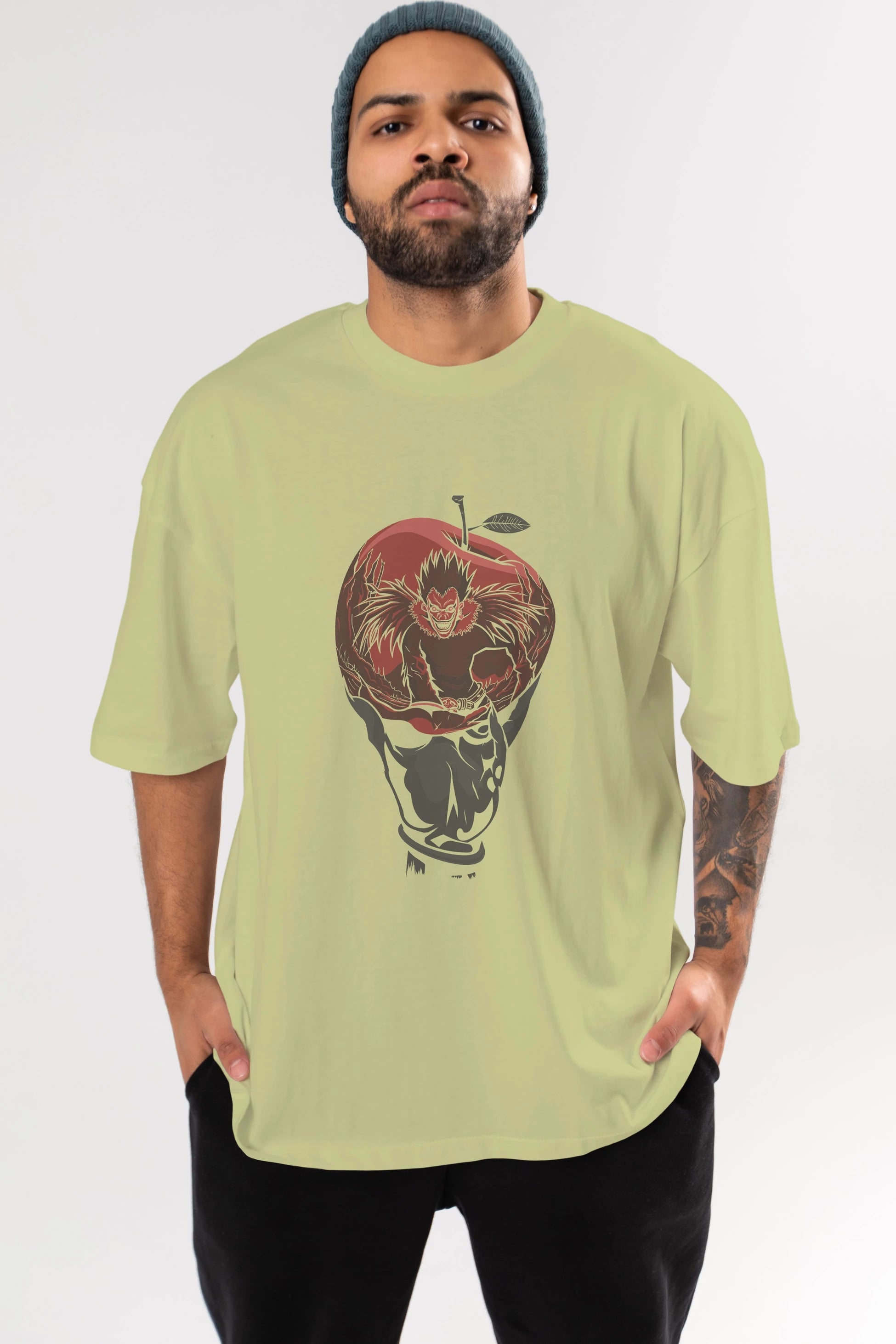 DEATH NOTE -RYUK Anime Ön Baskılı Oversize t-shirt %100 pamuk Erkek Kadın Unisex