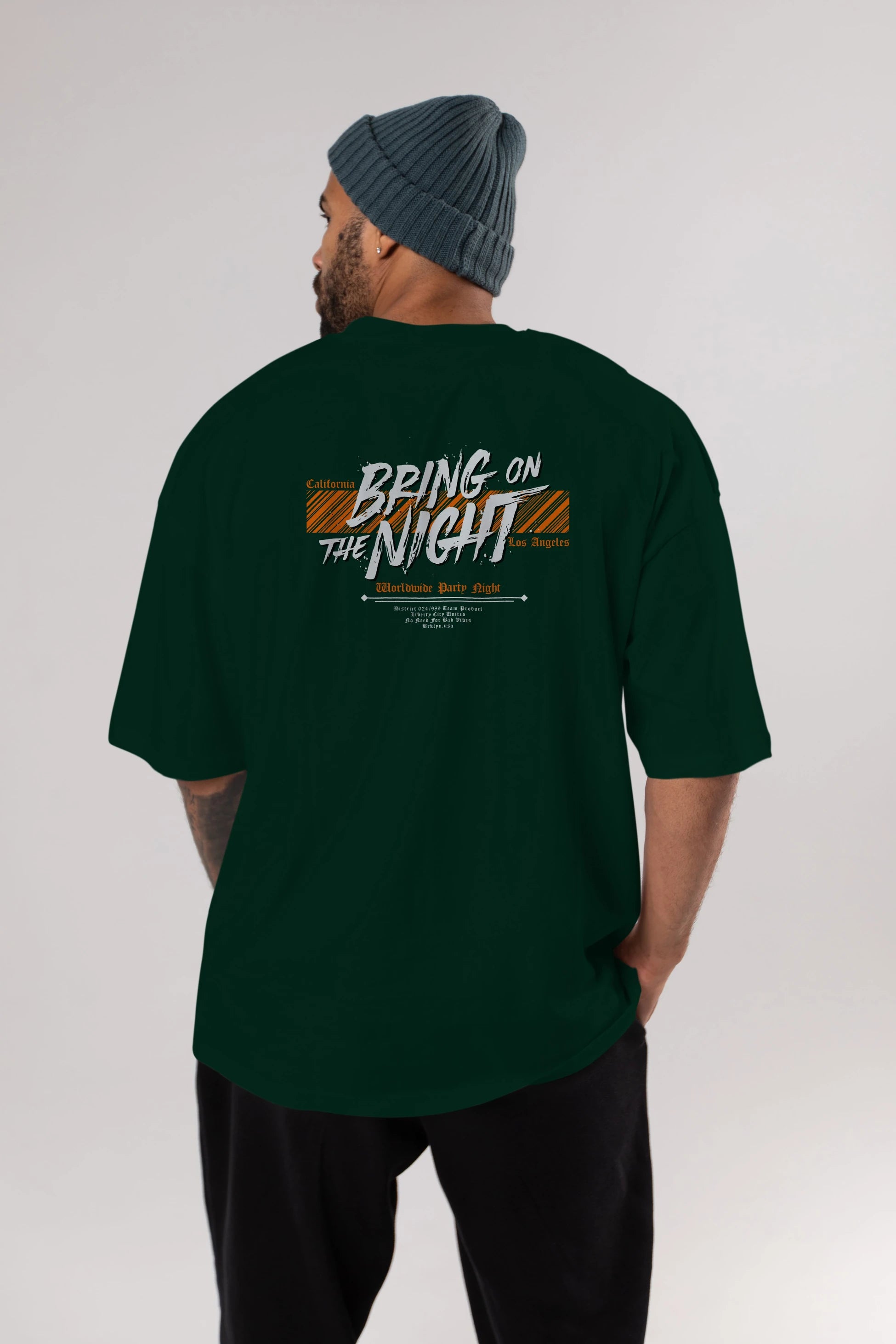 Bring on The Night Arka Baskılı Oversize t-shirt Erkek Kadın Unisex