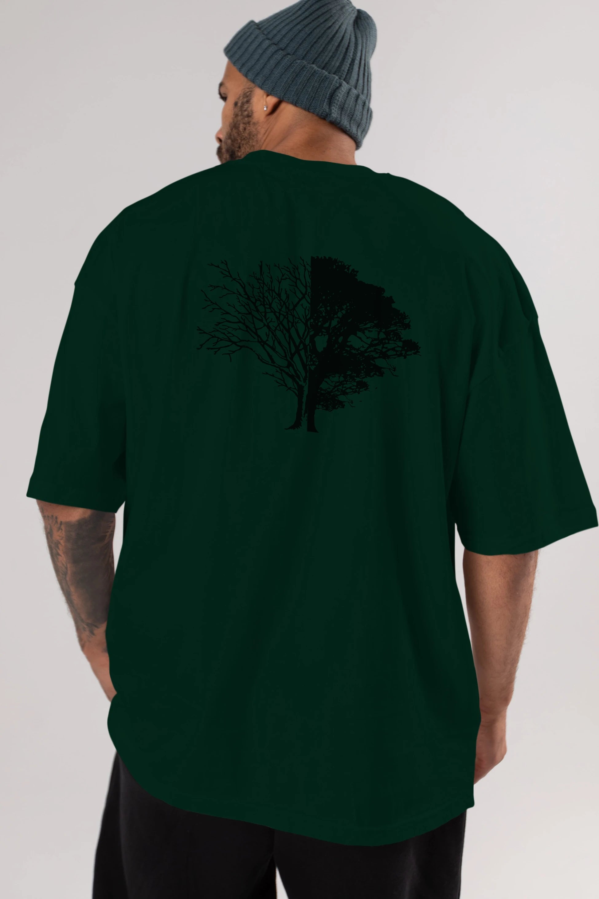 Life And Death Arka Baskılı Oversize t-shirt %100 pamuk Erkek Kadın Unisex