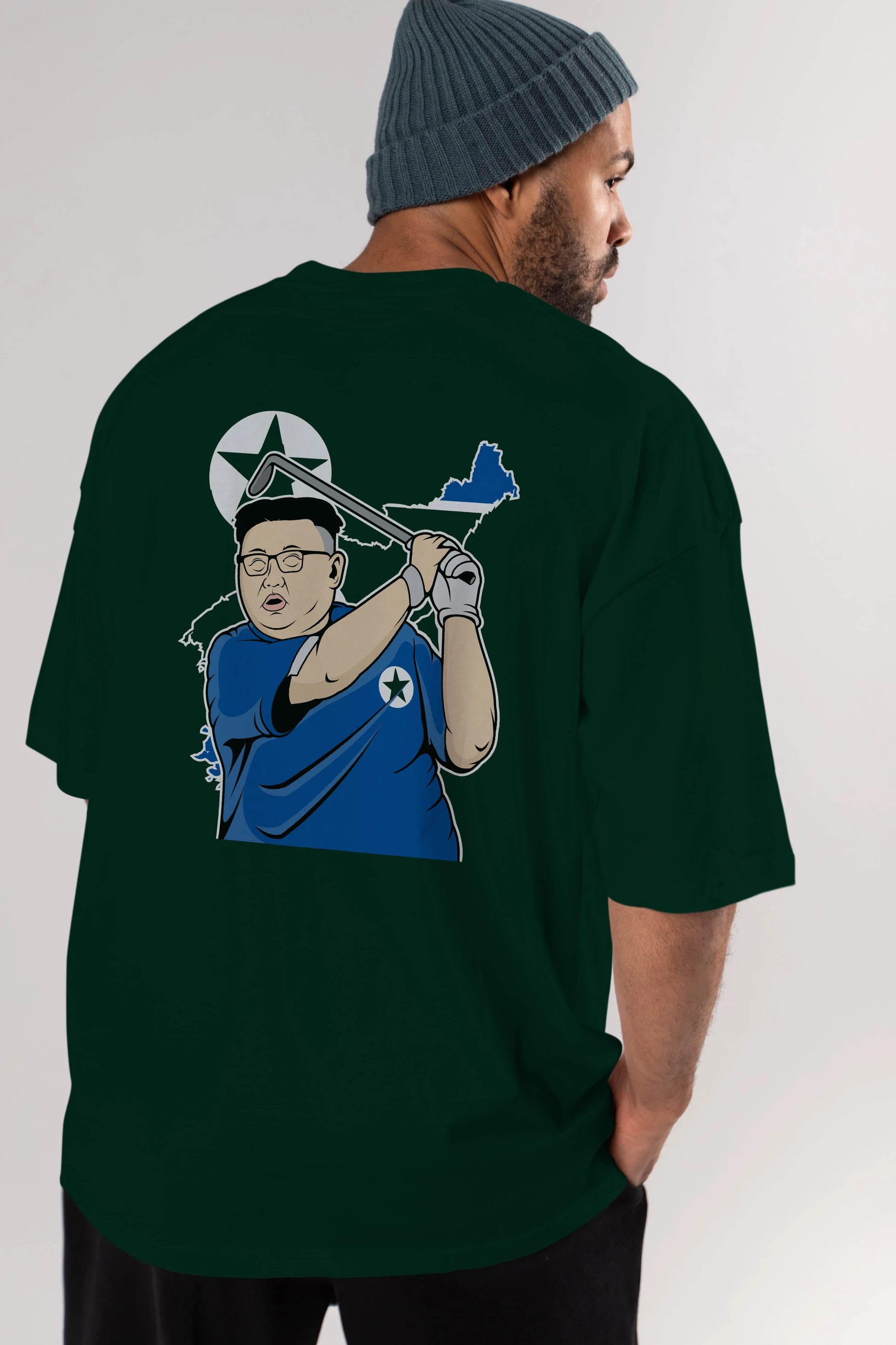 Kim Golf Arka Baskılı Oversize t-shirt Erkek Kadın Unisex %100 Pamuk tişort