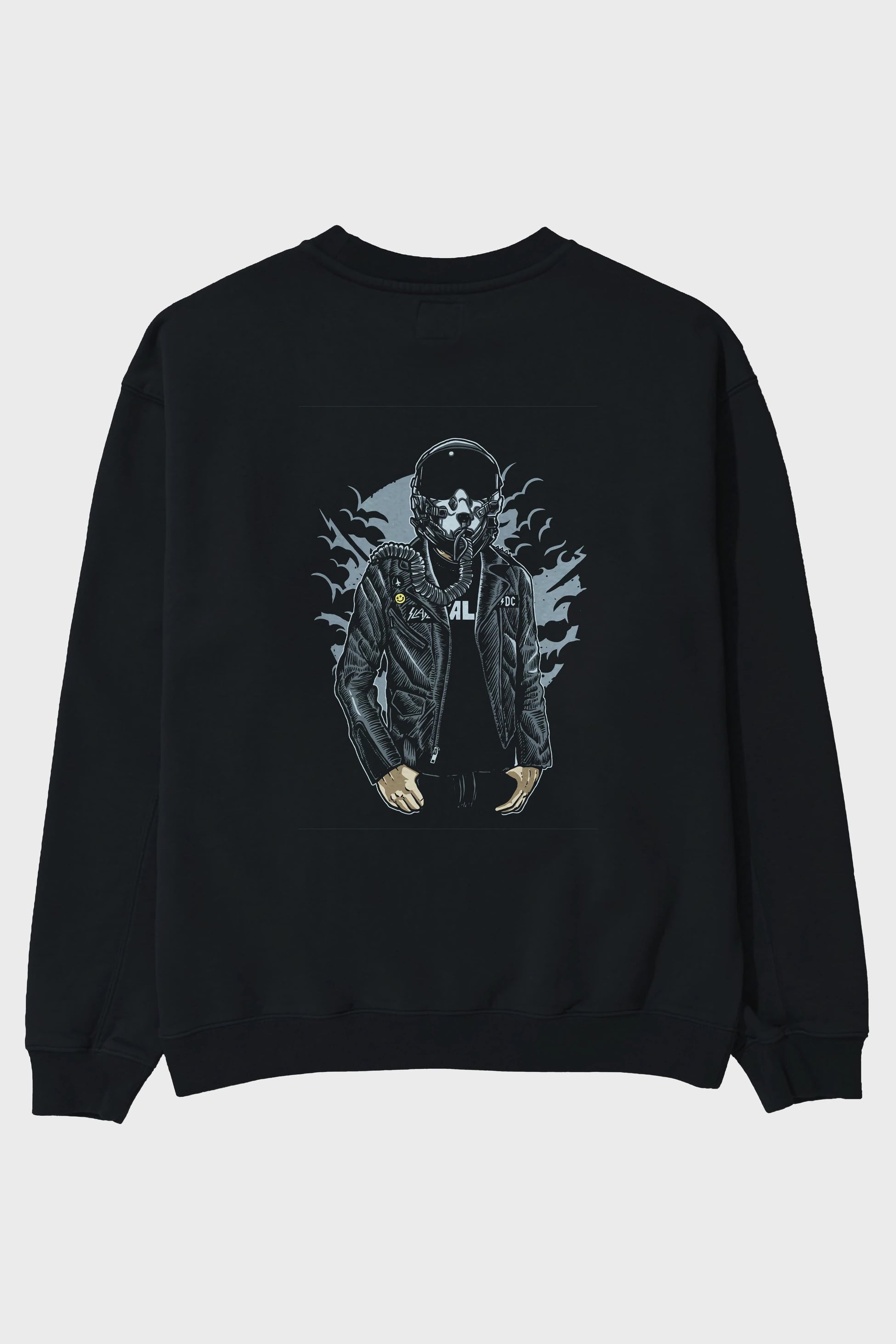 Sky Fighter Arka Baskılı Oversize Sweatshirt Erkek Kadın Unisex