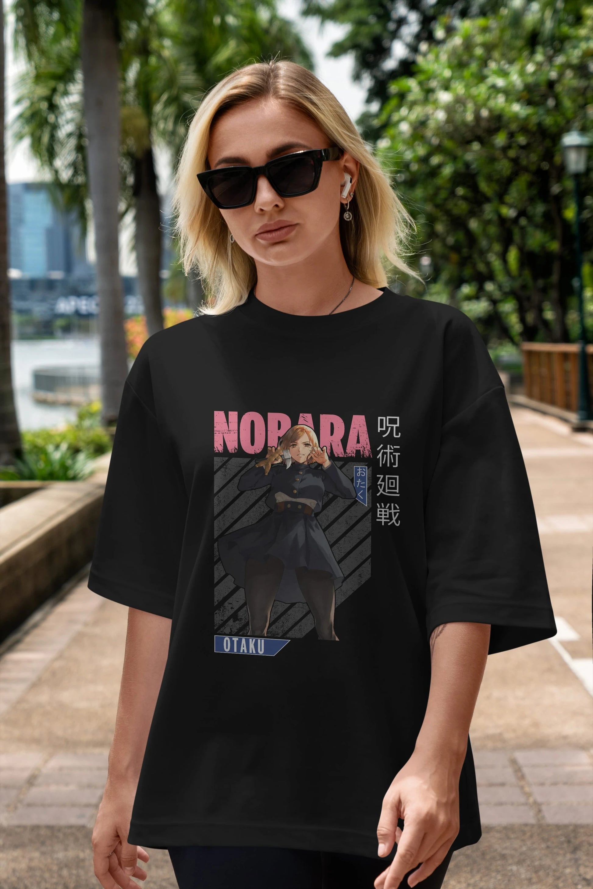 Nobara Kugisaki 4 Anime Ön Baskılı Oversize t-shirt %100 pamuk Erkek Kadın Unisex