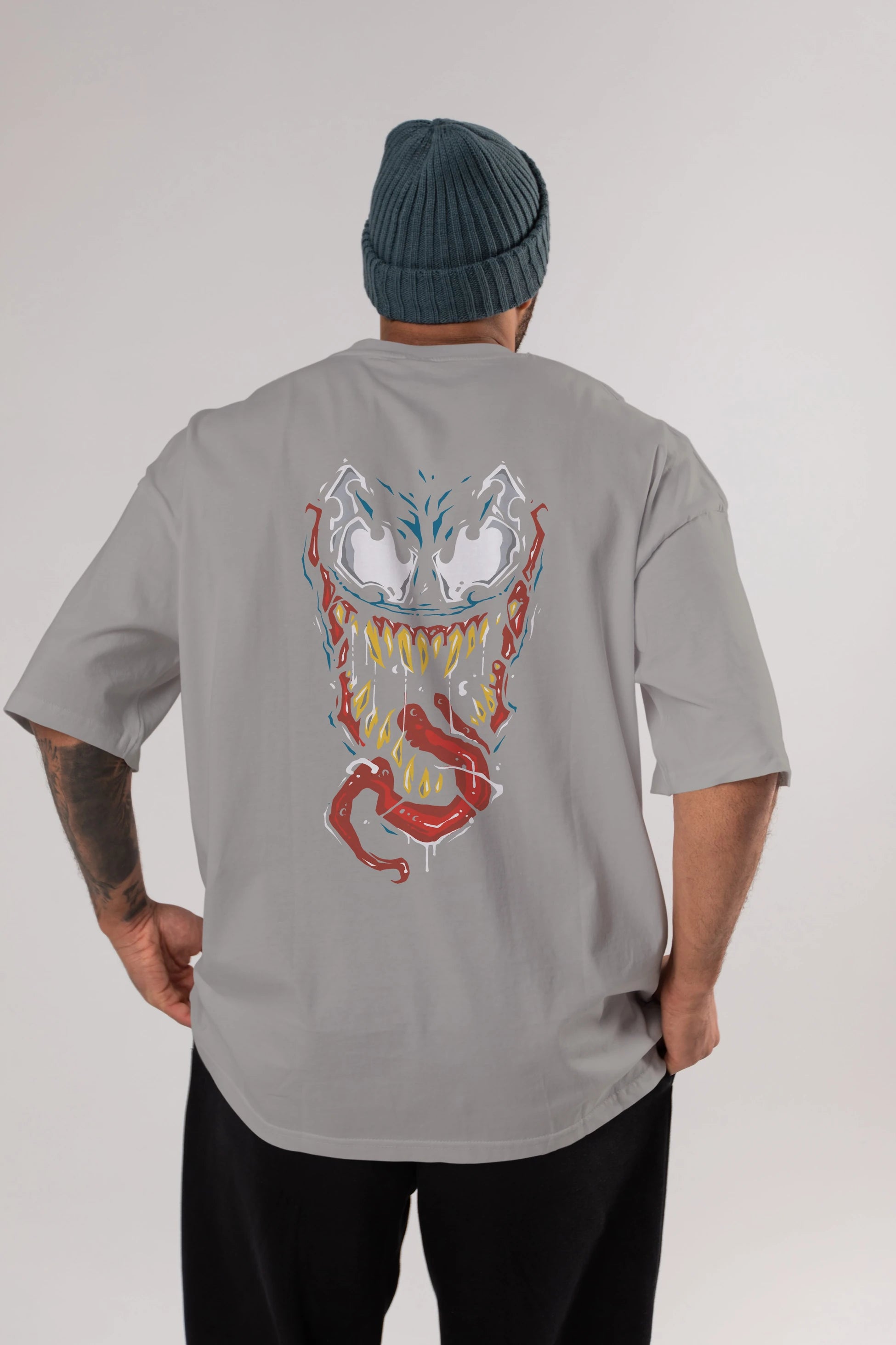 Venom (15) Arka Baskılı Oversize t-shirt Erkek Kadın Unisex %100 Pamuk Bisiklet Yaka tişort