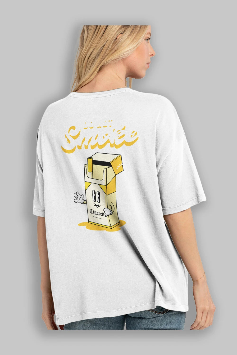 Do Not Smoke Arka Baskılı Oversize t-shirt Erkek Kadın Unisex