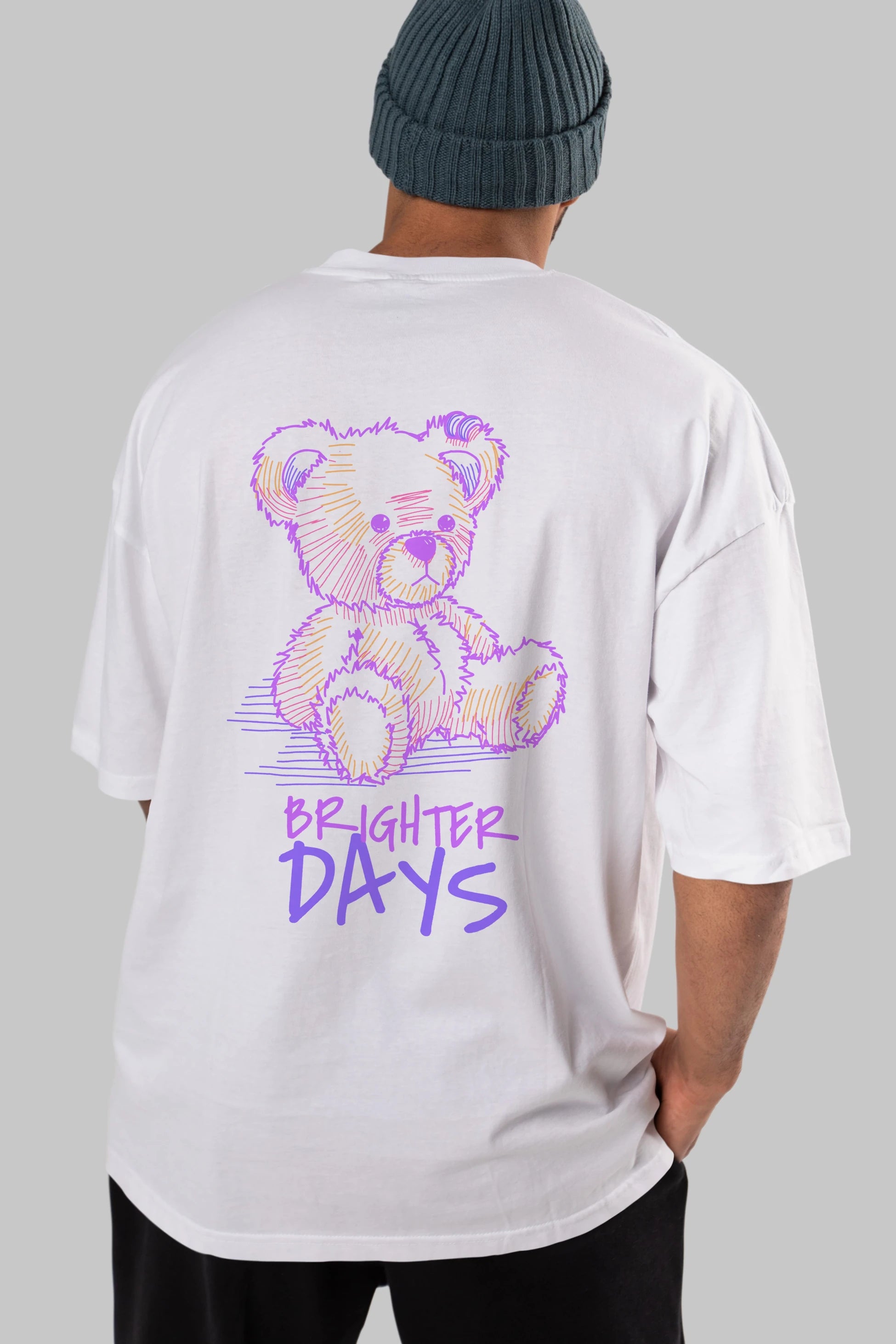 Brighter Days Arka Baskılı Oversize t-shirt Erkek Kadın Unisex