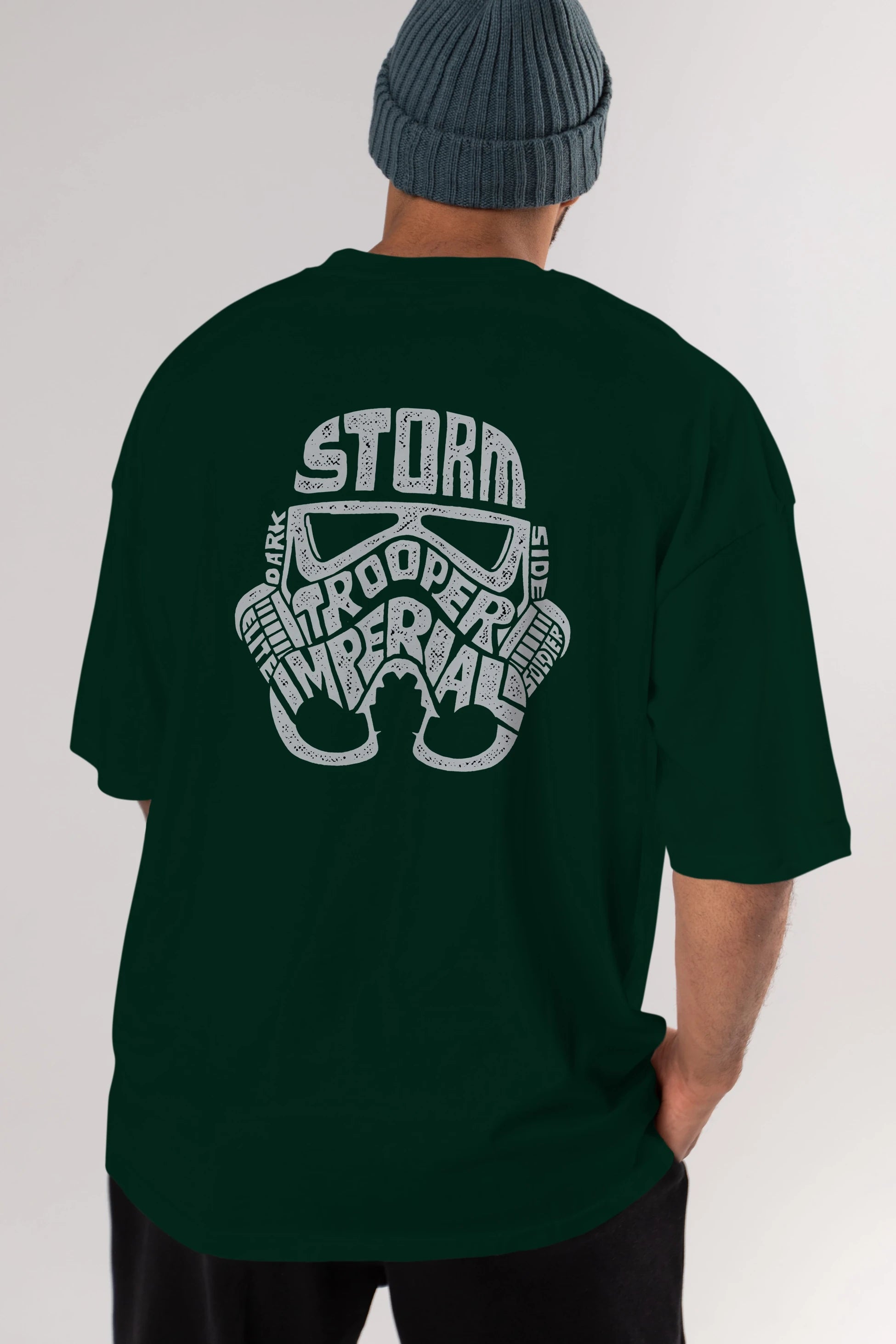 Storm Trooper Arka Baskılı Oversize t-shirt %100 pamuk Erkek Kadın Unisex