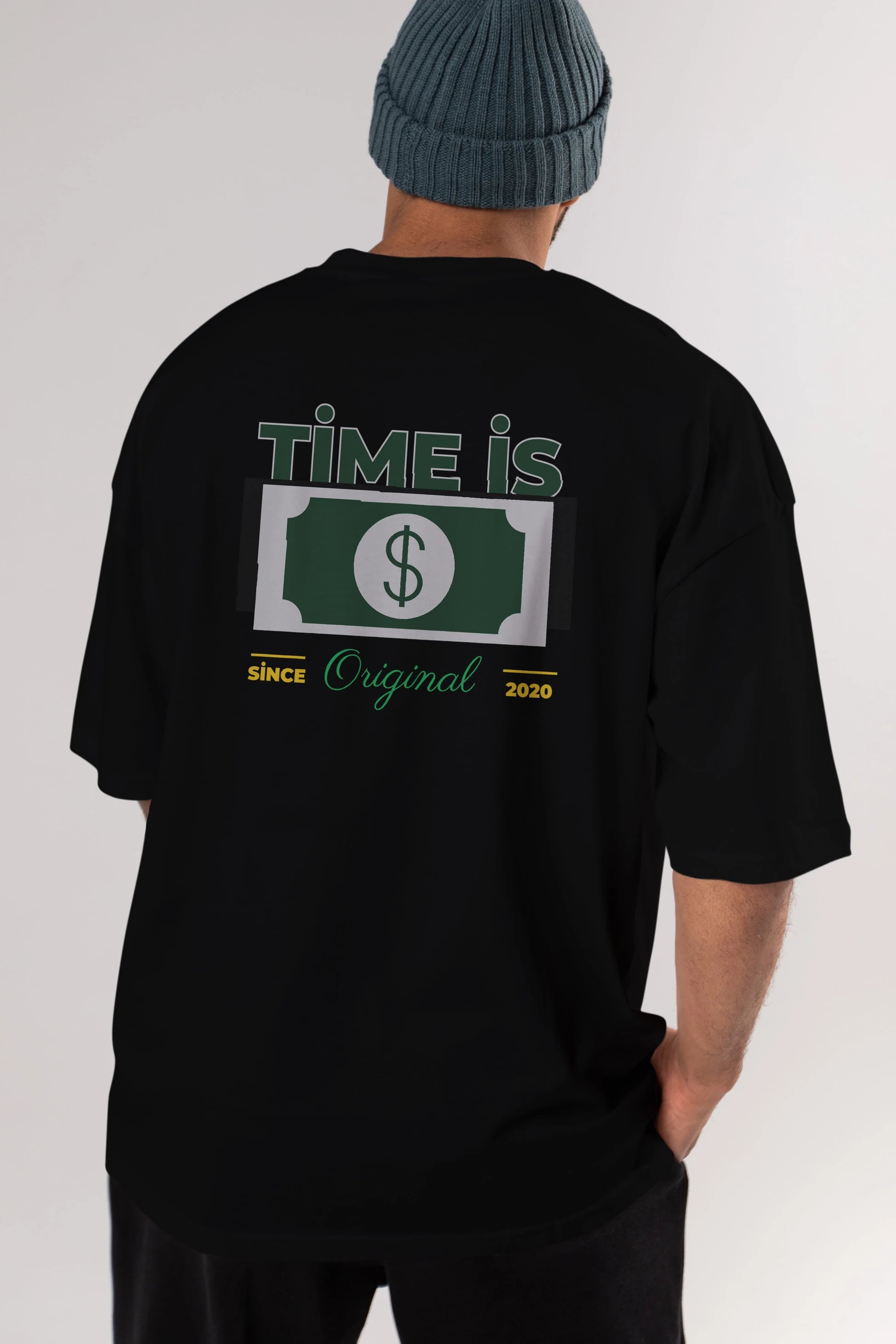 Time is Original Arka Baskılı Oversize t-shirt Erkek Kadın Unisex