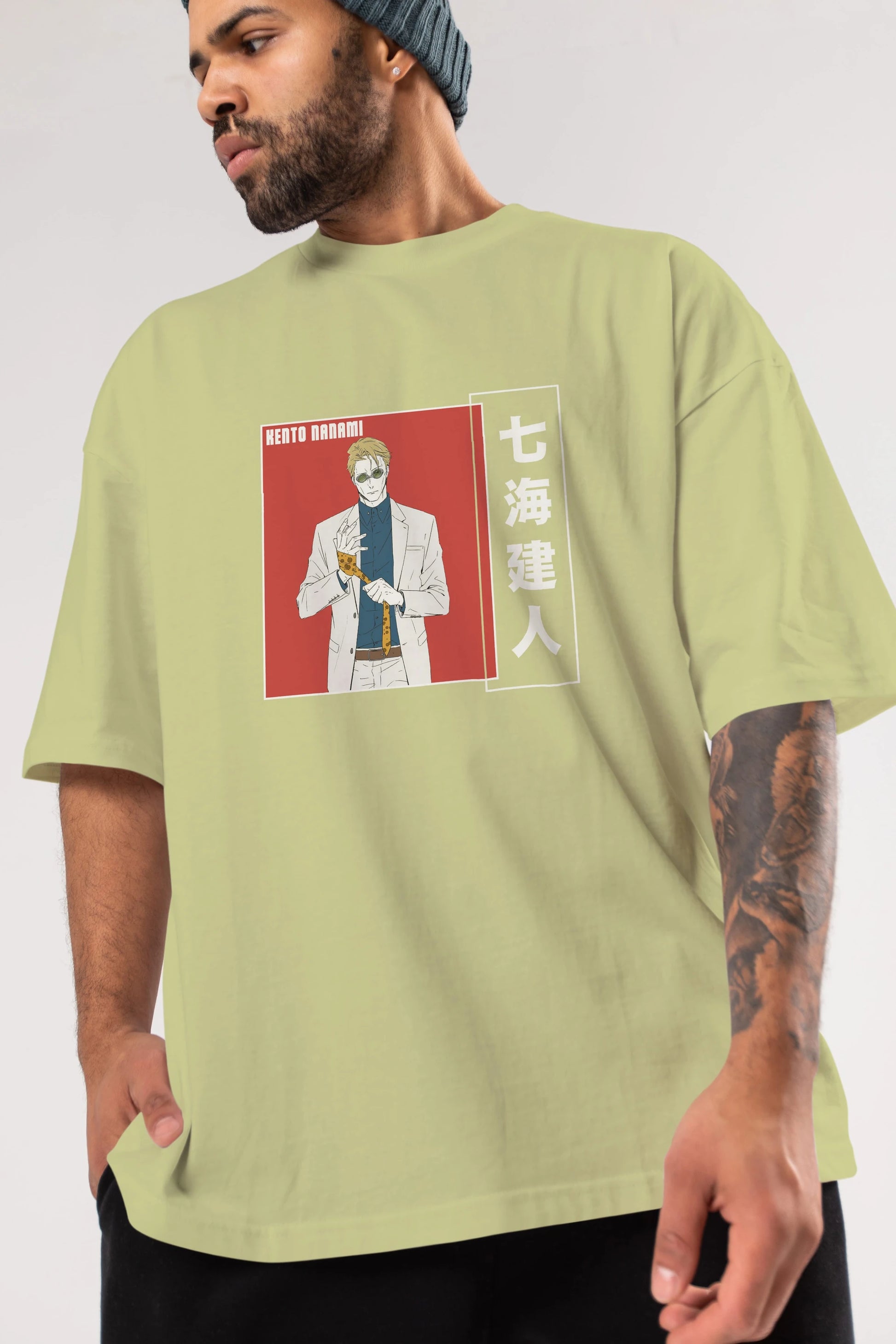 Kento Nanami 1 Anime Ön Baskılı Oversize t-shirt %100 pamuk Erkek Kadın Unisex