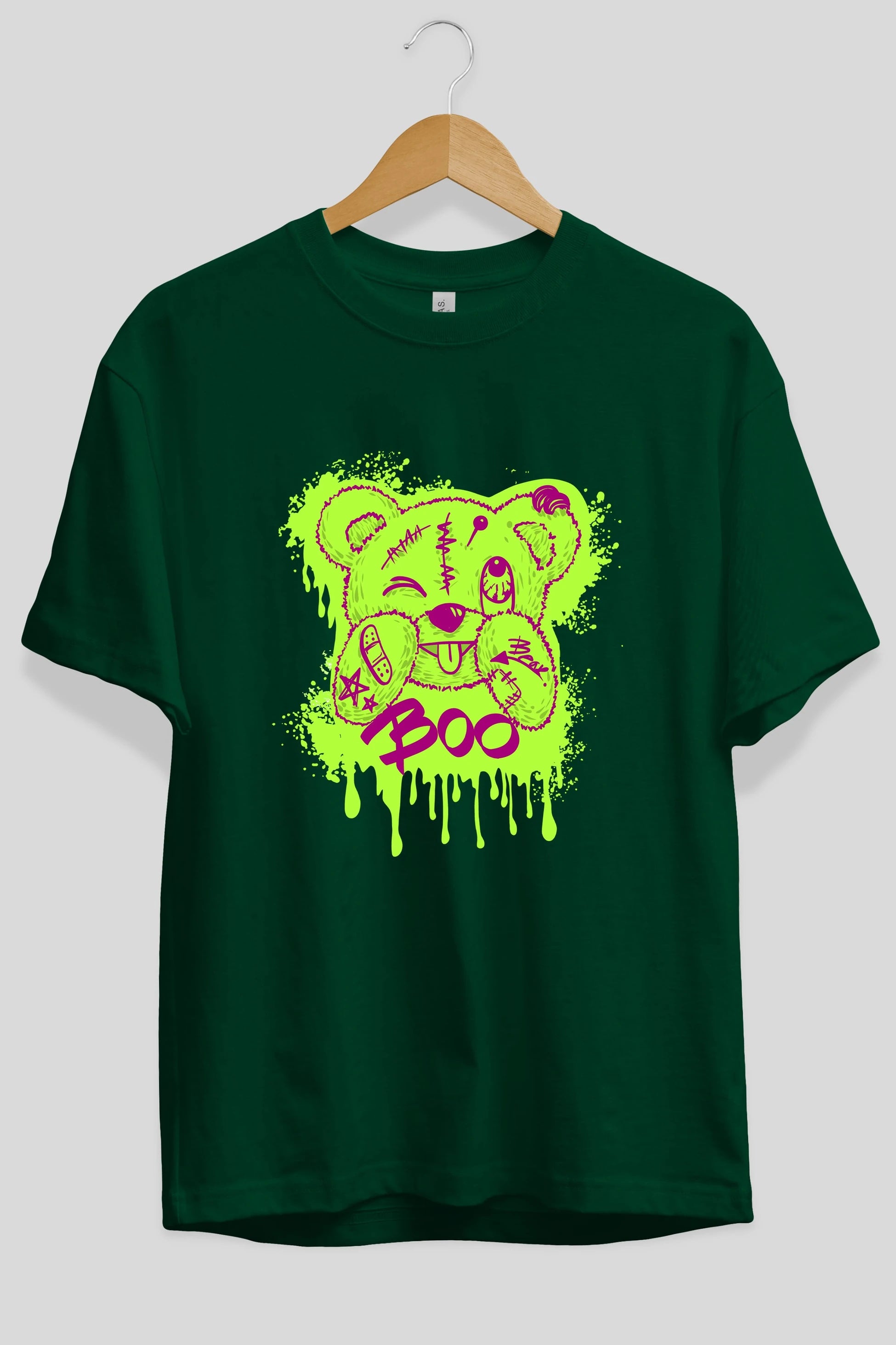 Boo  Bear Ön Baskılı Oversize t-shirt Erkek Kadın Unisex