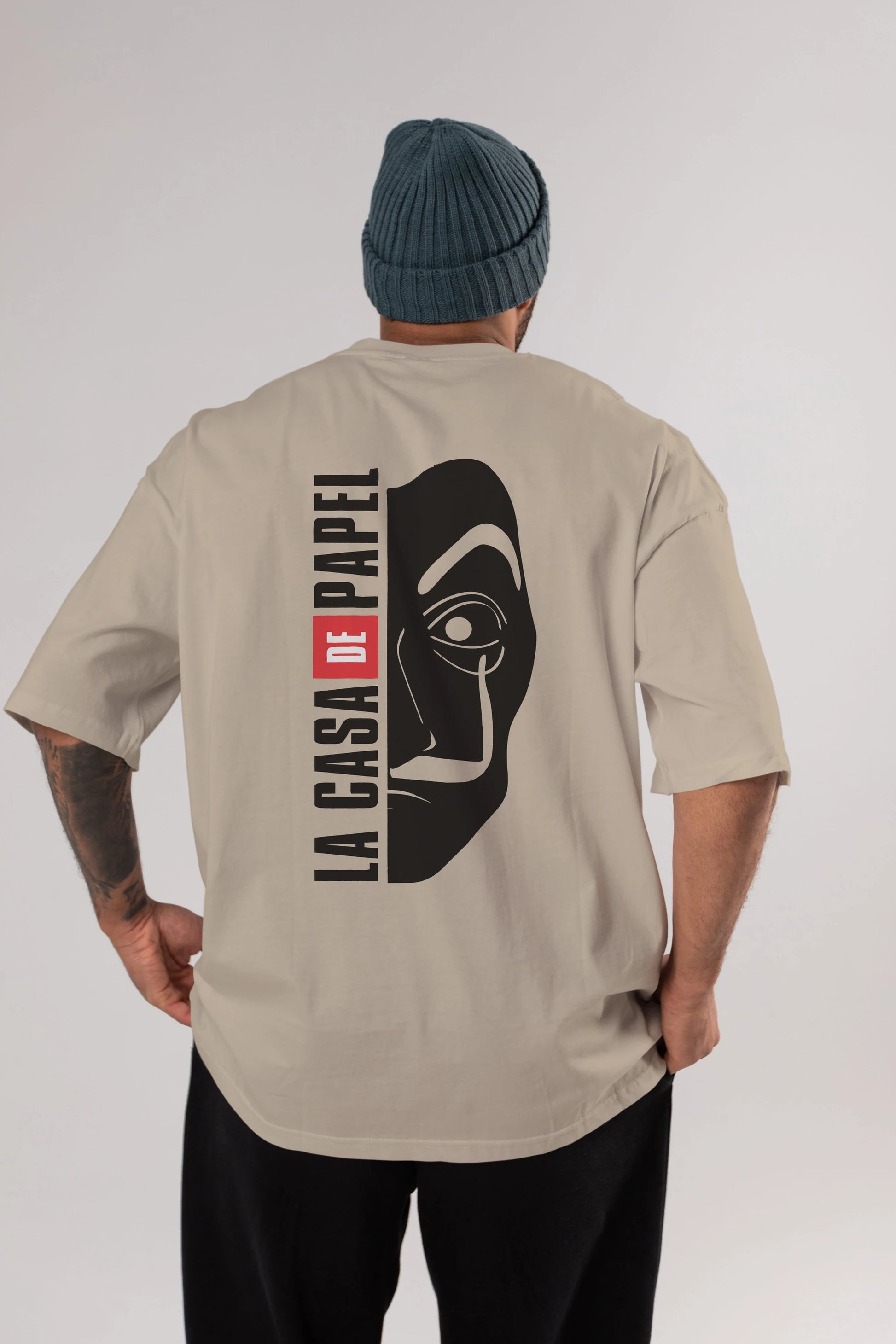 La Casa De Papel (3) Arka Baskılı Oversize t-shirt Erkek Kadın Unisex %100 Pamuk Bisiklet Yaka tişort