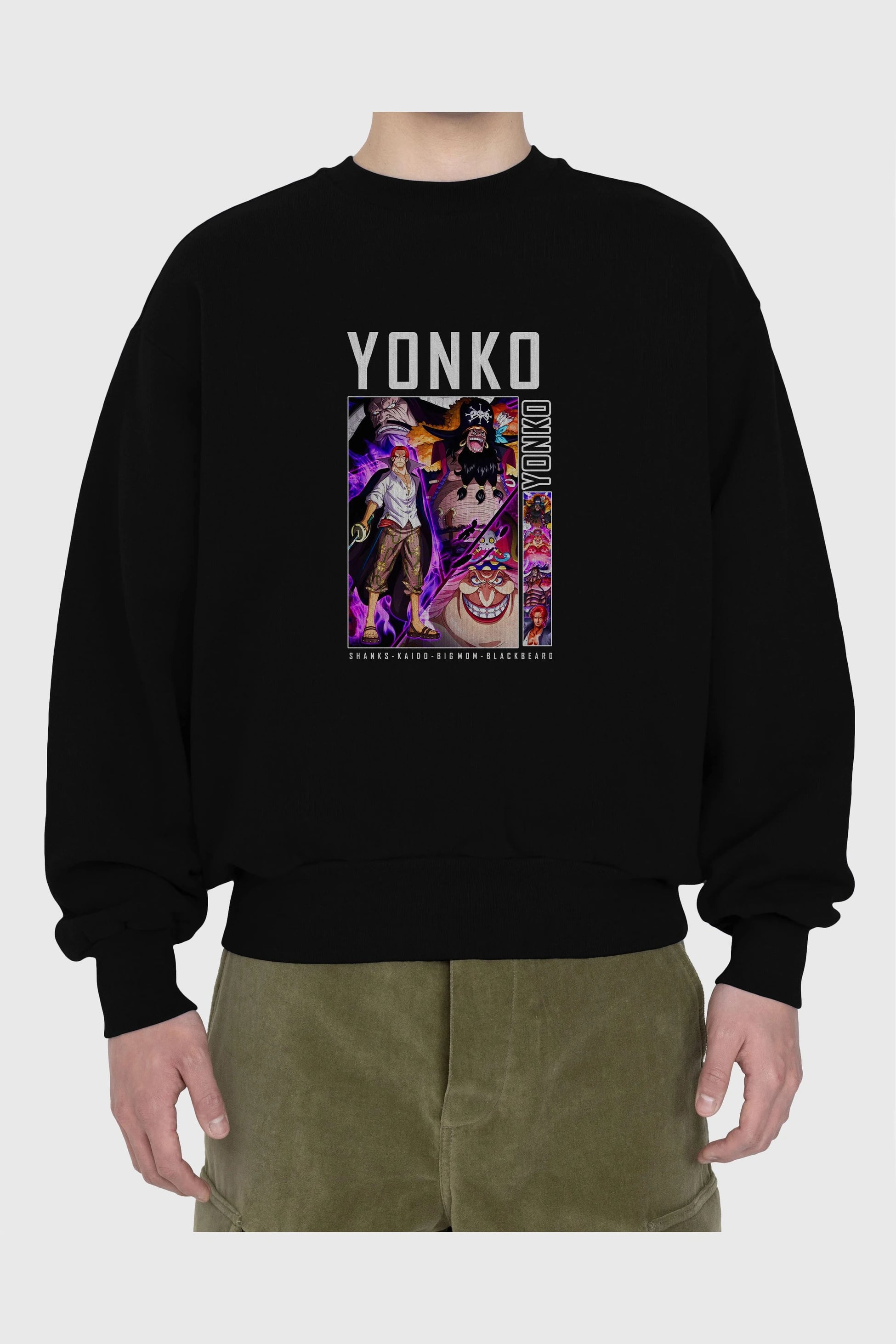Yonko Ön Baskılı Anime Oversize Sweatshirt Erkek Kadın Unisex