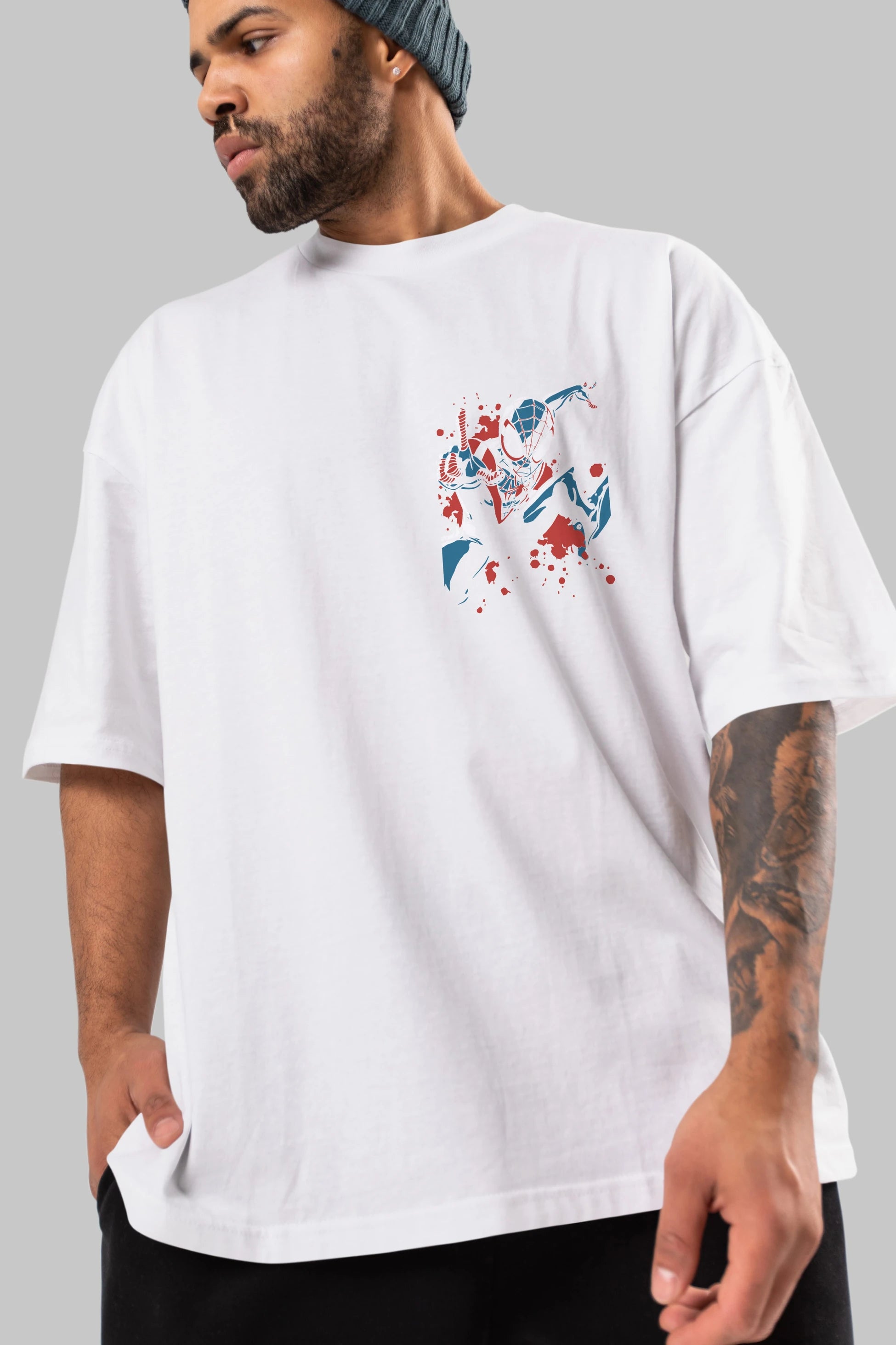 Venom (21) Ön Sol Baskılı Oversize t-shirt Erkek Kadın Unisex %100 Pamuk Bisiklet Yaka tişort