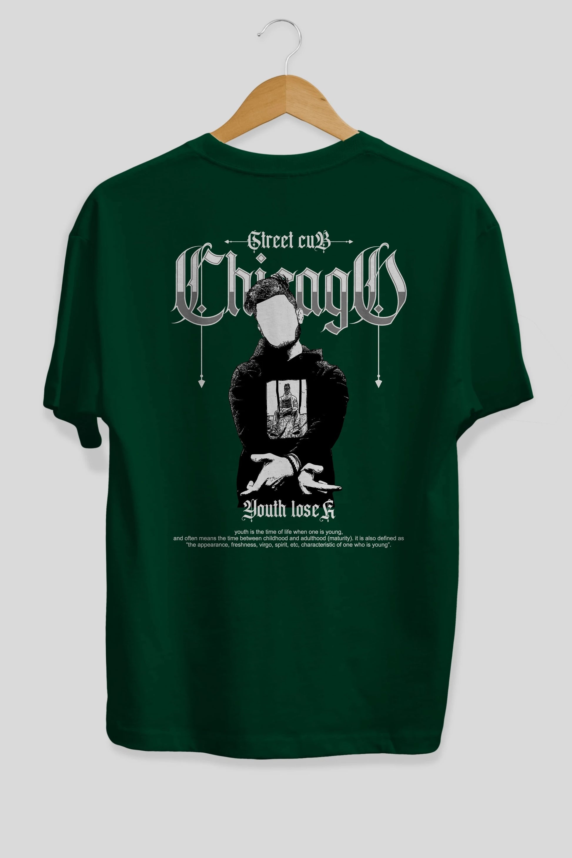 Chicago Street Club Arka Baskılı Oversize t-shirt Erkek Kadın Unisex