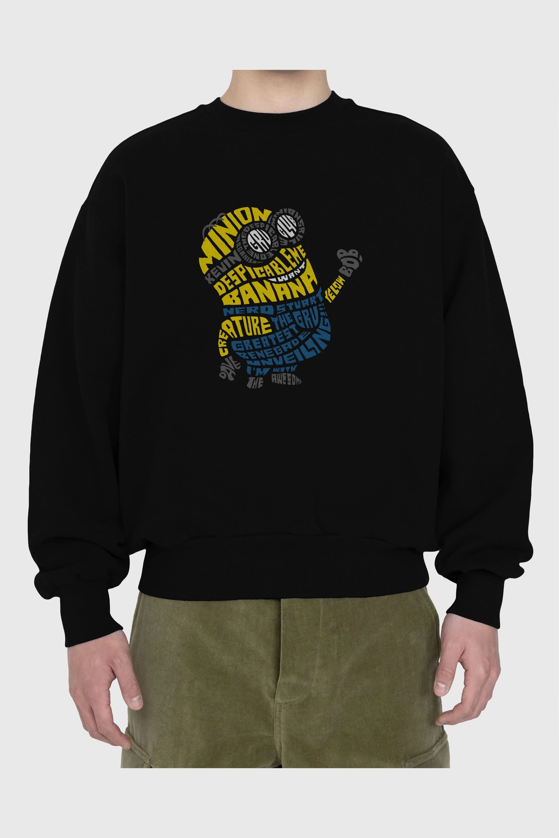Minion Ön Baskılı Oversize Sweatshirt Erkek Kadın Unisex