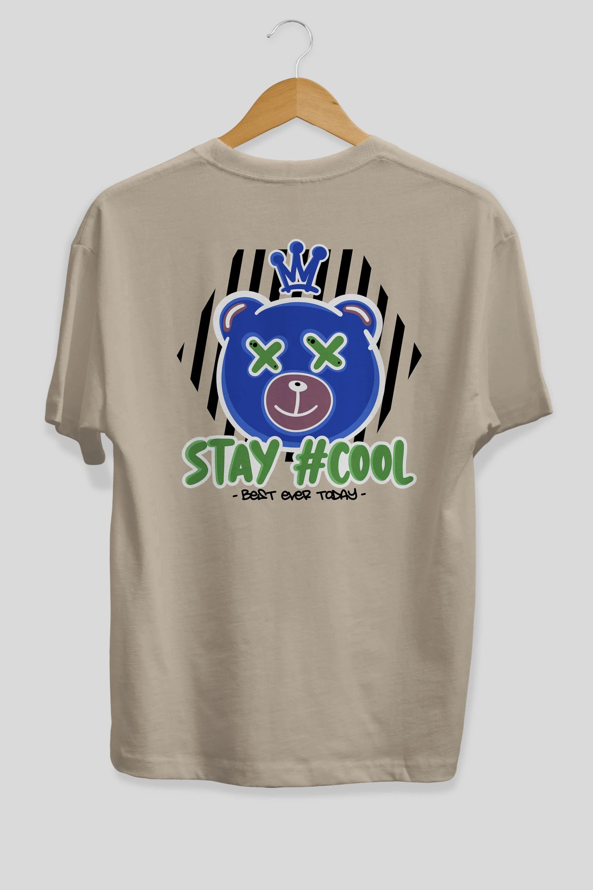 Stay Cool Bear Arka Baskılı Oversize t-shirt Erkek Kadın Unisex
